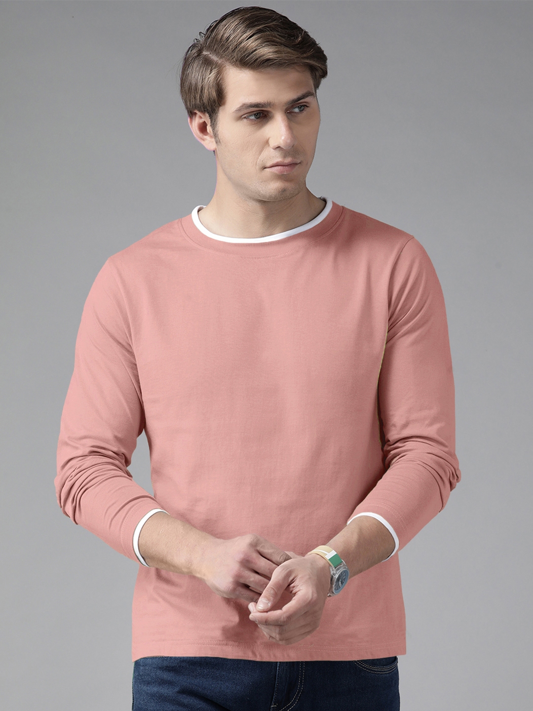 Buy The Dry State Men Peach Coloured Solid T shirt Tshirts for Men 18102700 Myntra