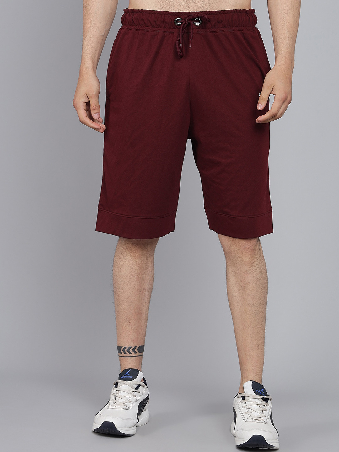 GRIFFEL Men Maroon Loose Fit Sports Shorts