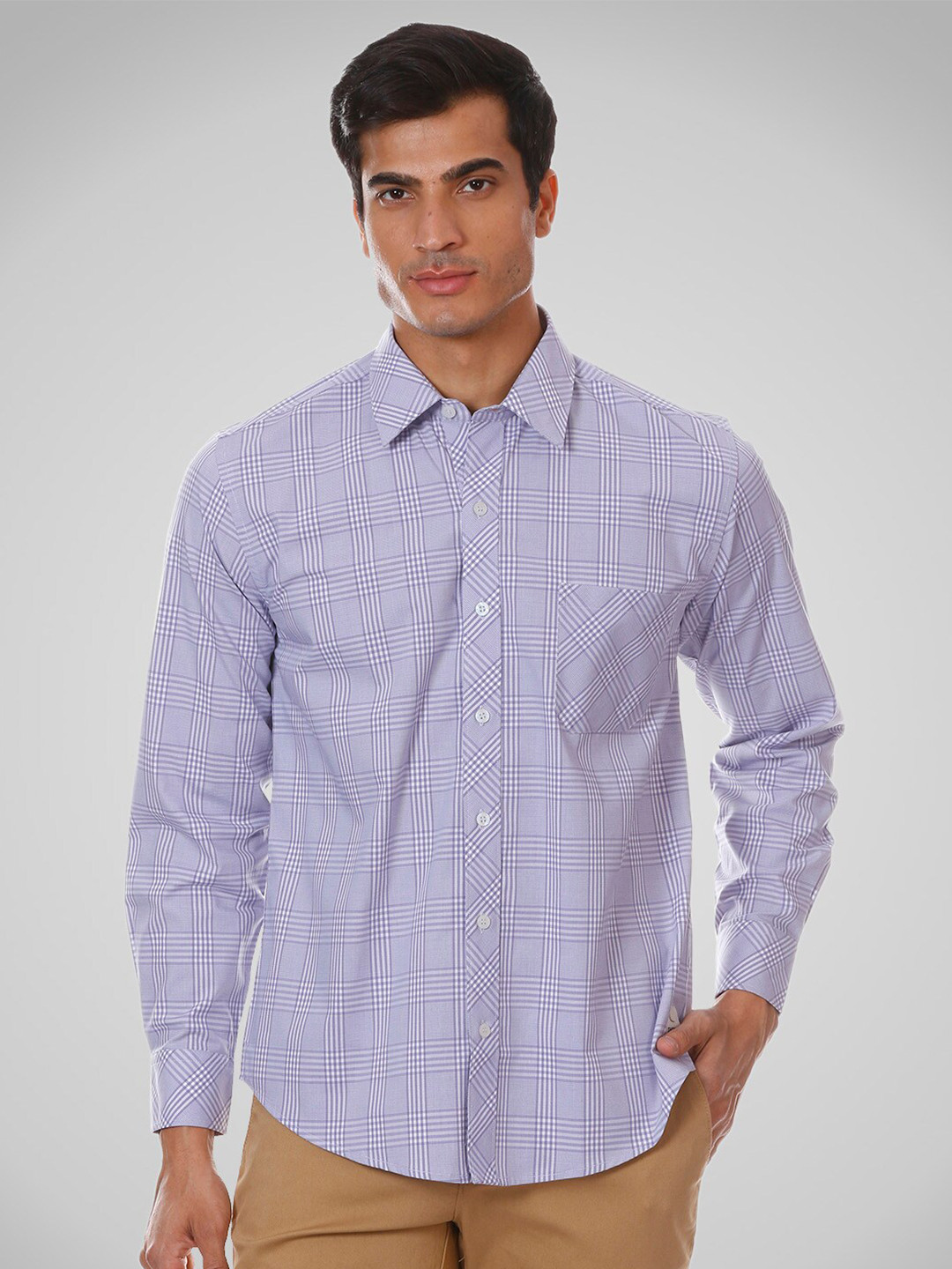 SHIRT THEORY Men Lavender Comfort Printed Casual Shirt