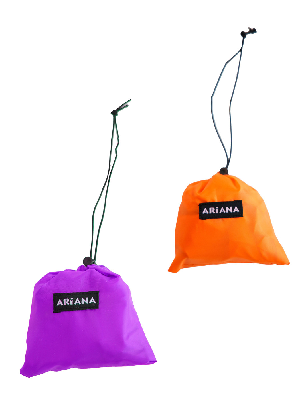 Ariana Pack of 2 Orange & Purple Solid Multi-Utility Reusable Bags