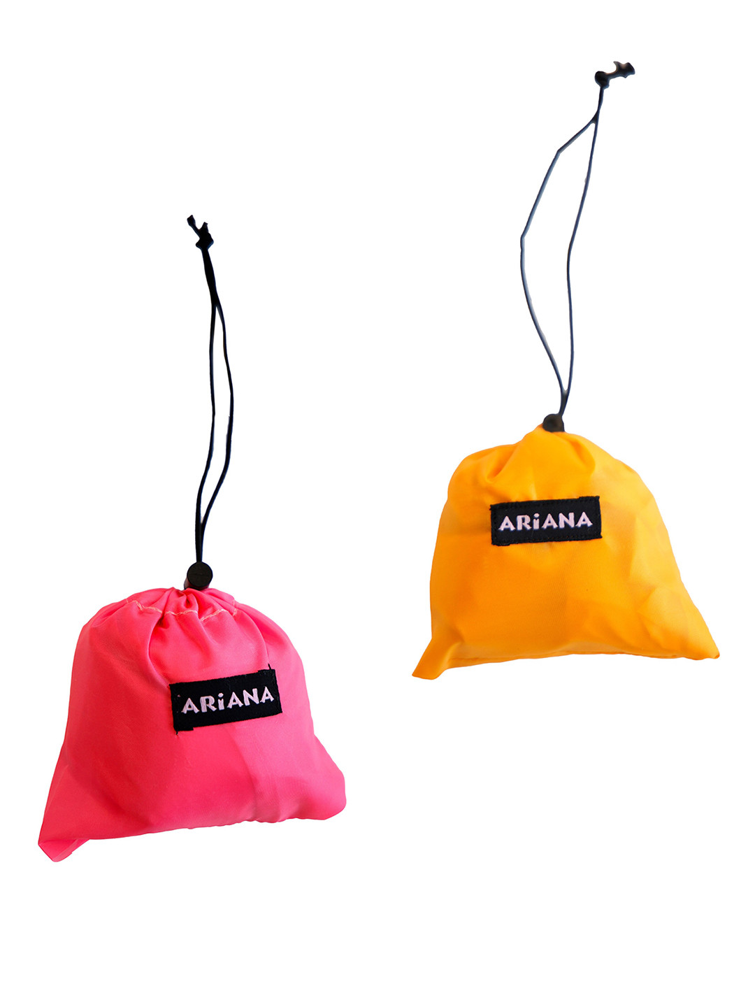 Ariana Pack of 2 Pink & Yellow Solid Waterproof Shopping Bags