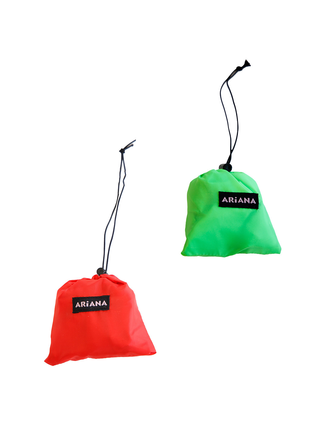 Ariana Pack of 2 Red & Green Solid Multi-Utility Reusable Bags
