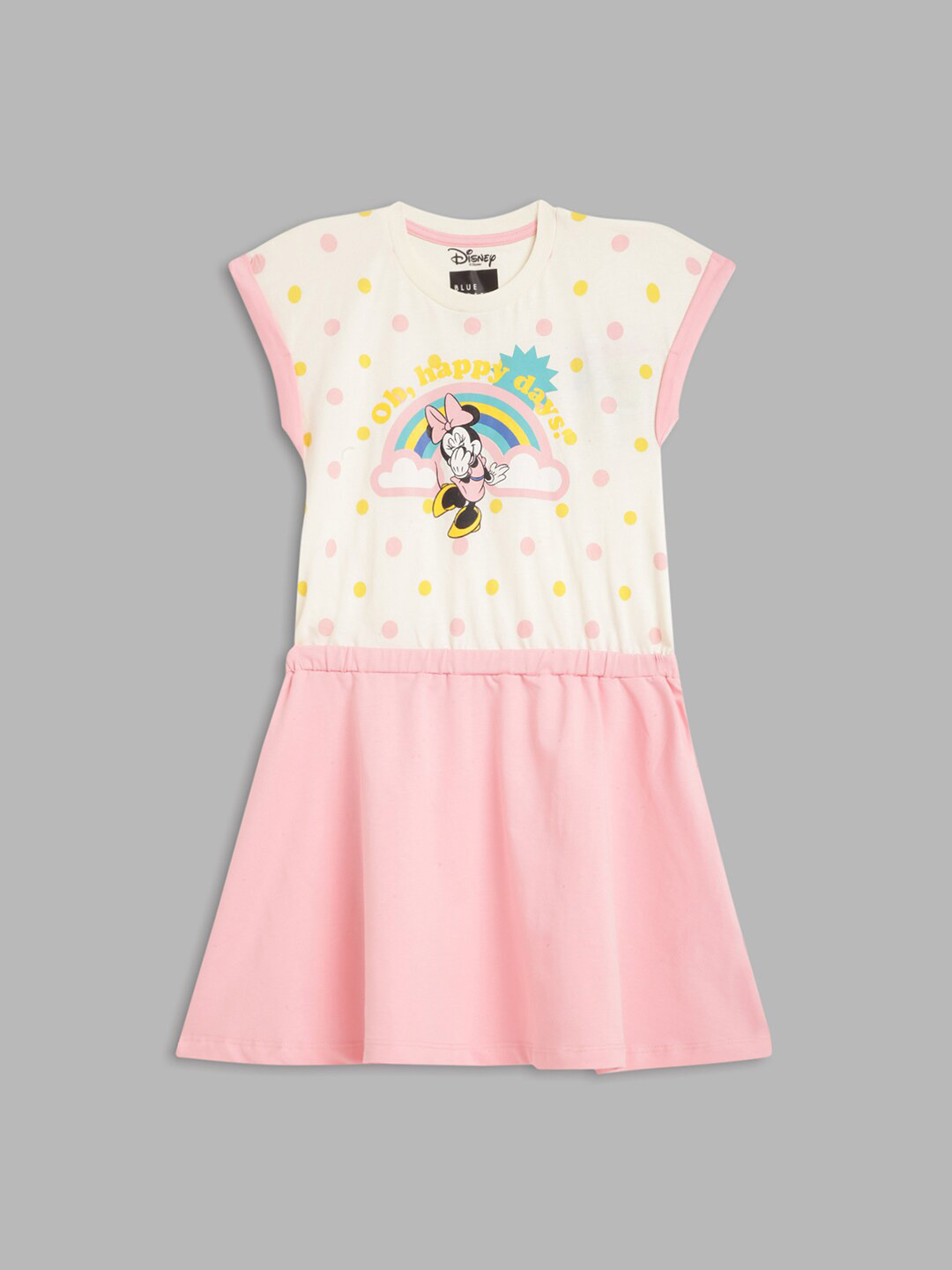 Blue Giraffe Pink & White Polka Dot A-Line Dress