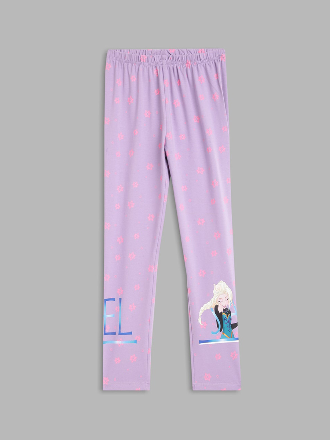 Blue Giraffe Girls Purple Disney Frozen Knitted Leggings