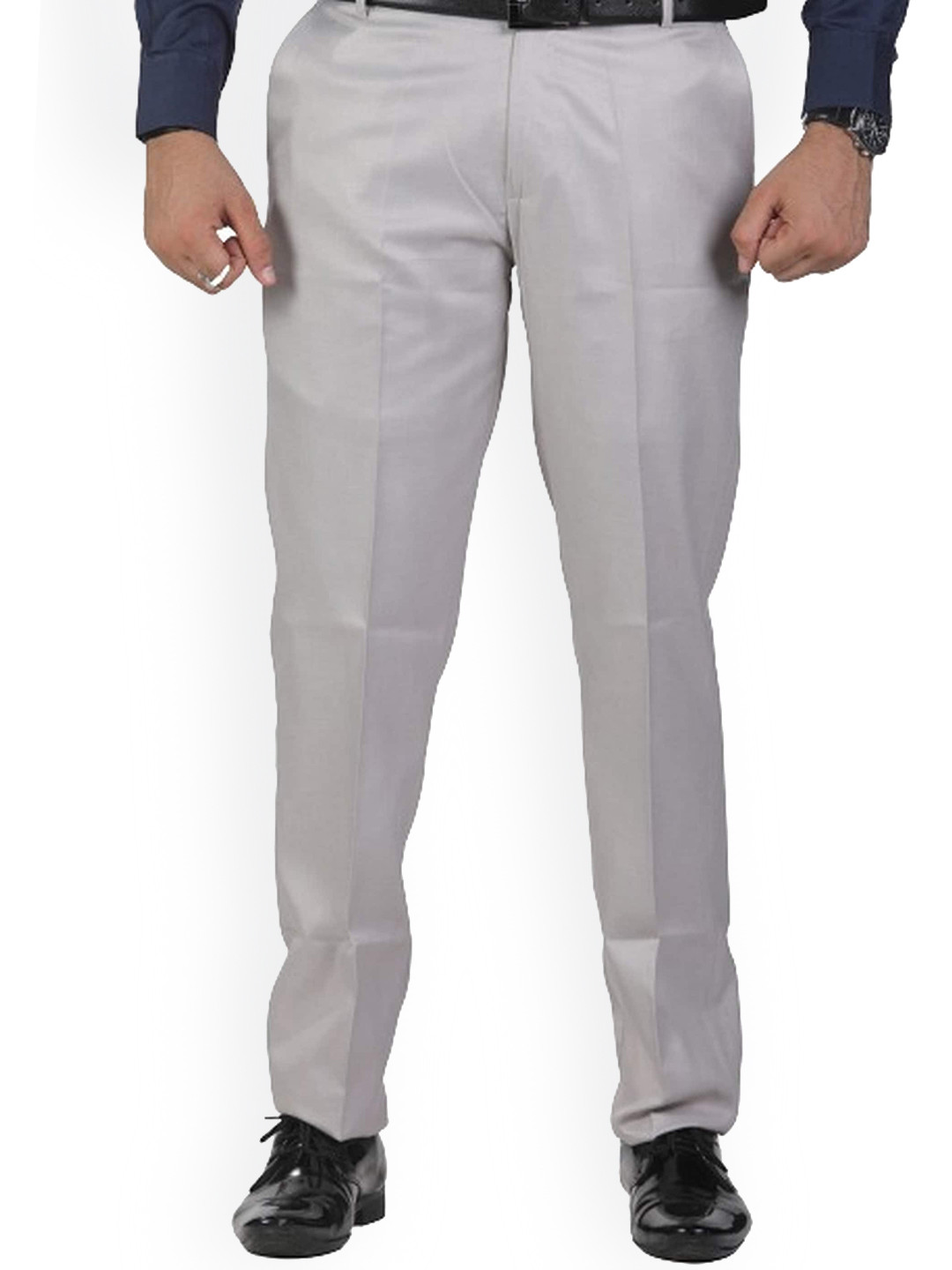 Sam and Jack Men Grey & Dark Grey  Pack of 2 Smart Chambray Trousers