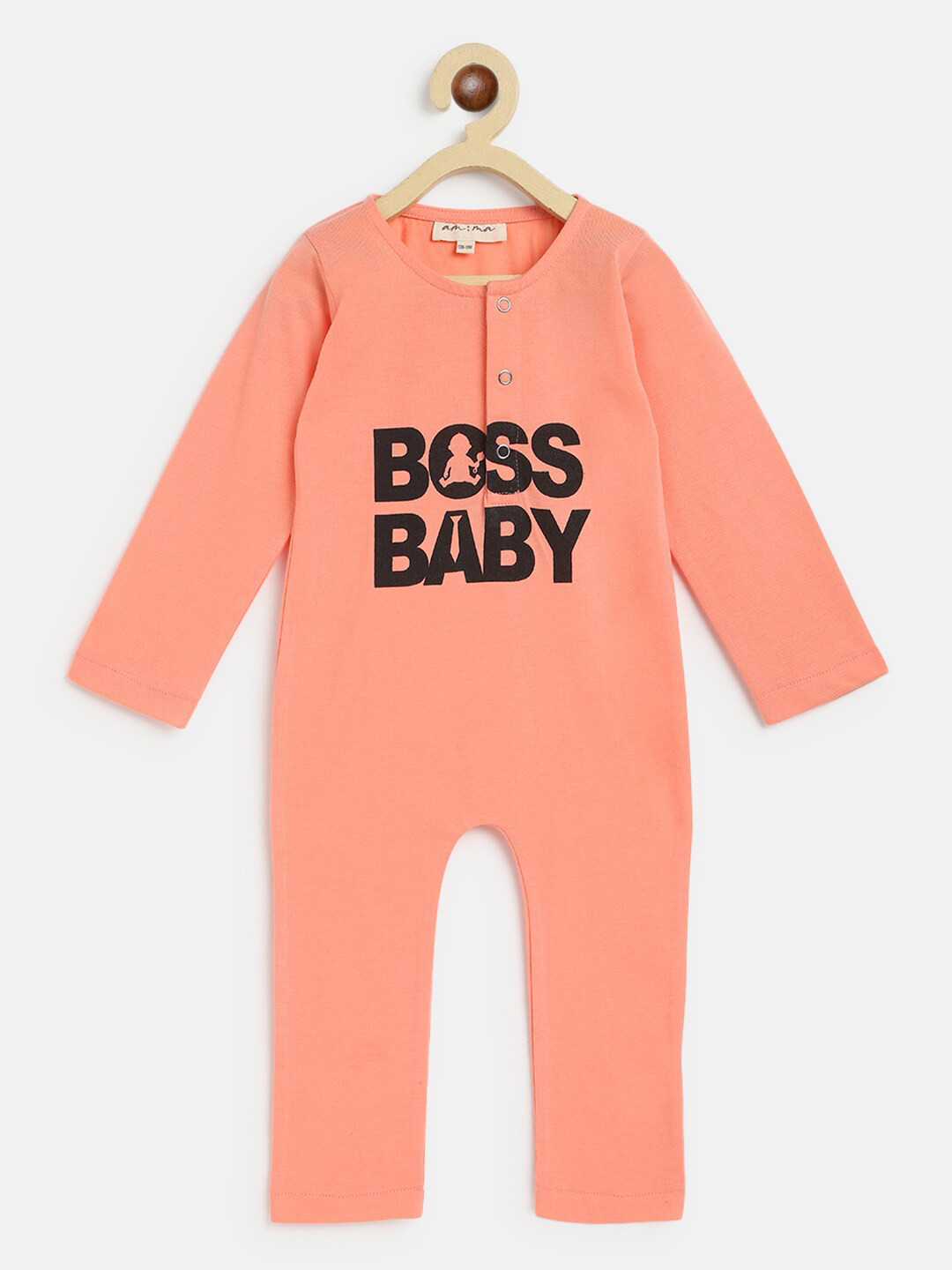 am ma Infants Typography Printed Cotton Sleepsuit