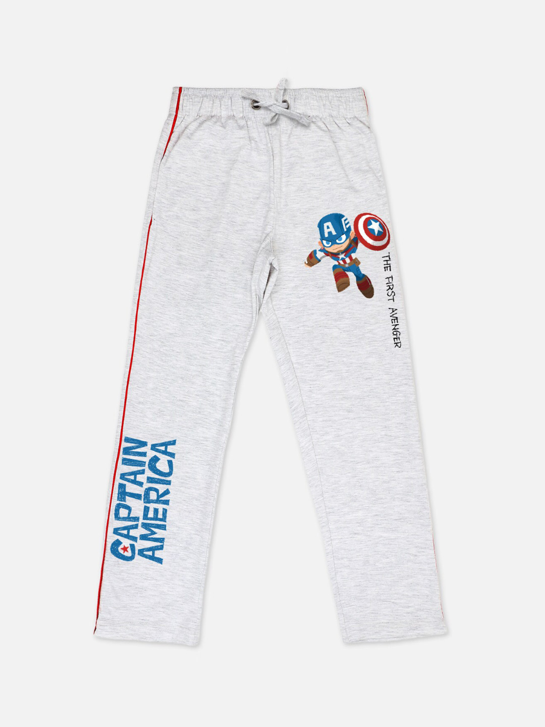 Kids Ville Boys Grey Captain America Printed Pure Cotton Lounge Pants