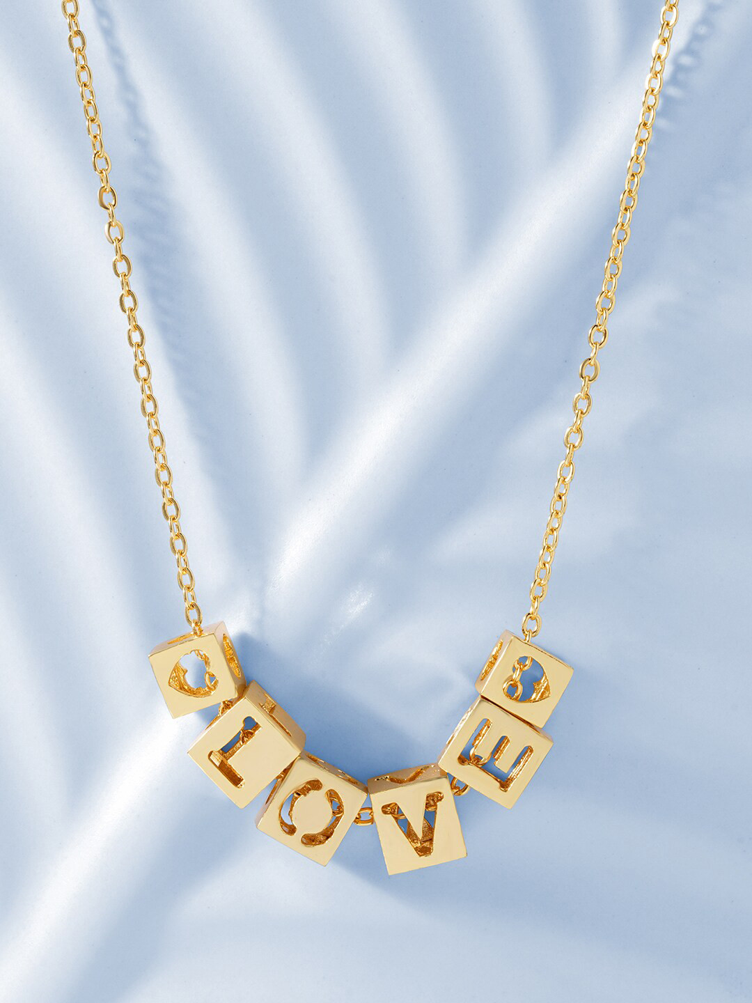 MINUTIAE Women Brass Gold-Plated Love Box Pendant Necklace