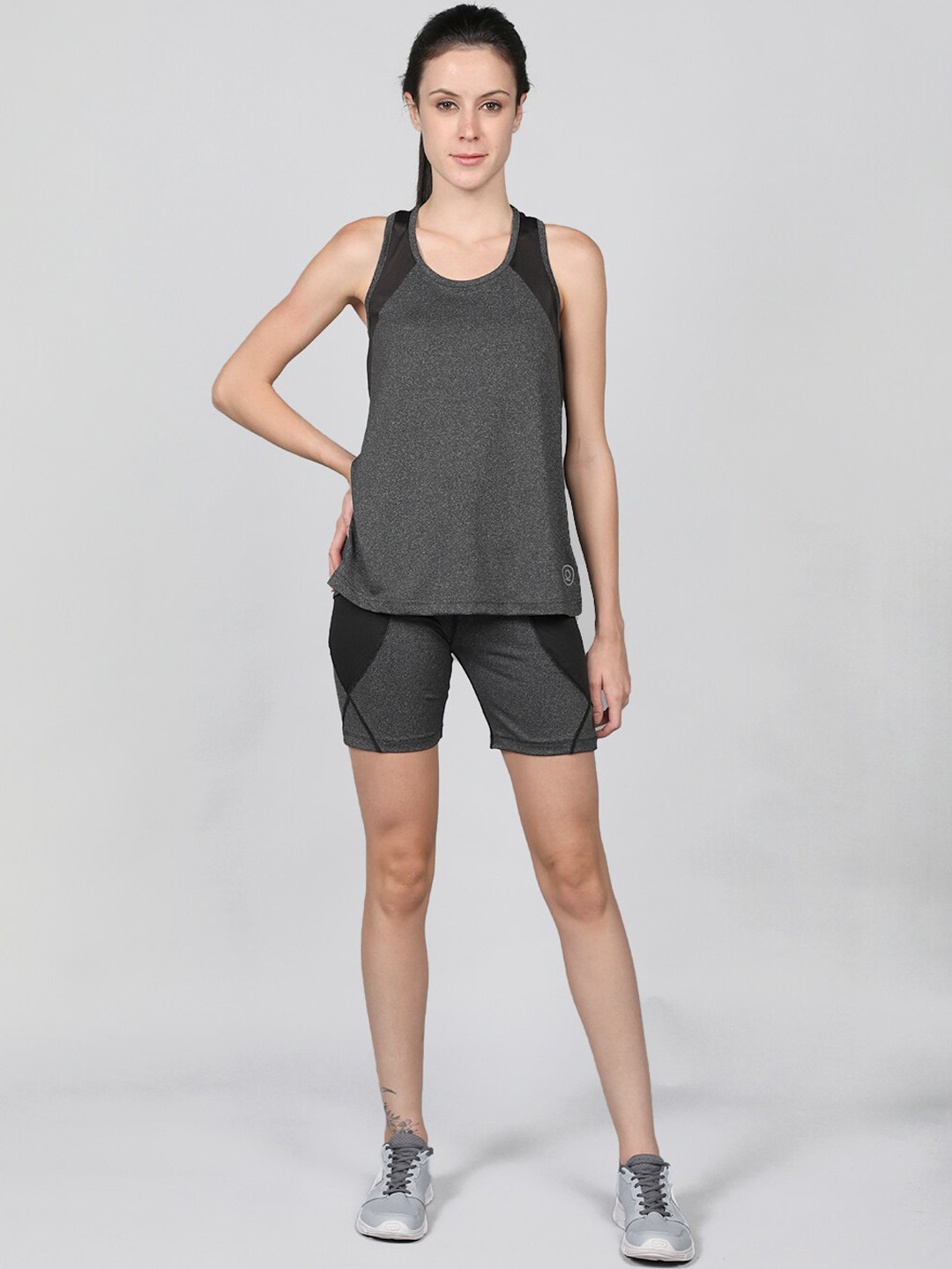 Chkokko Women Grey Summer Wear Co-Ord Set