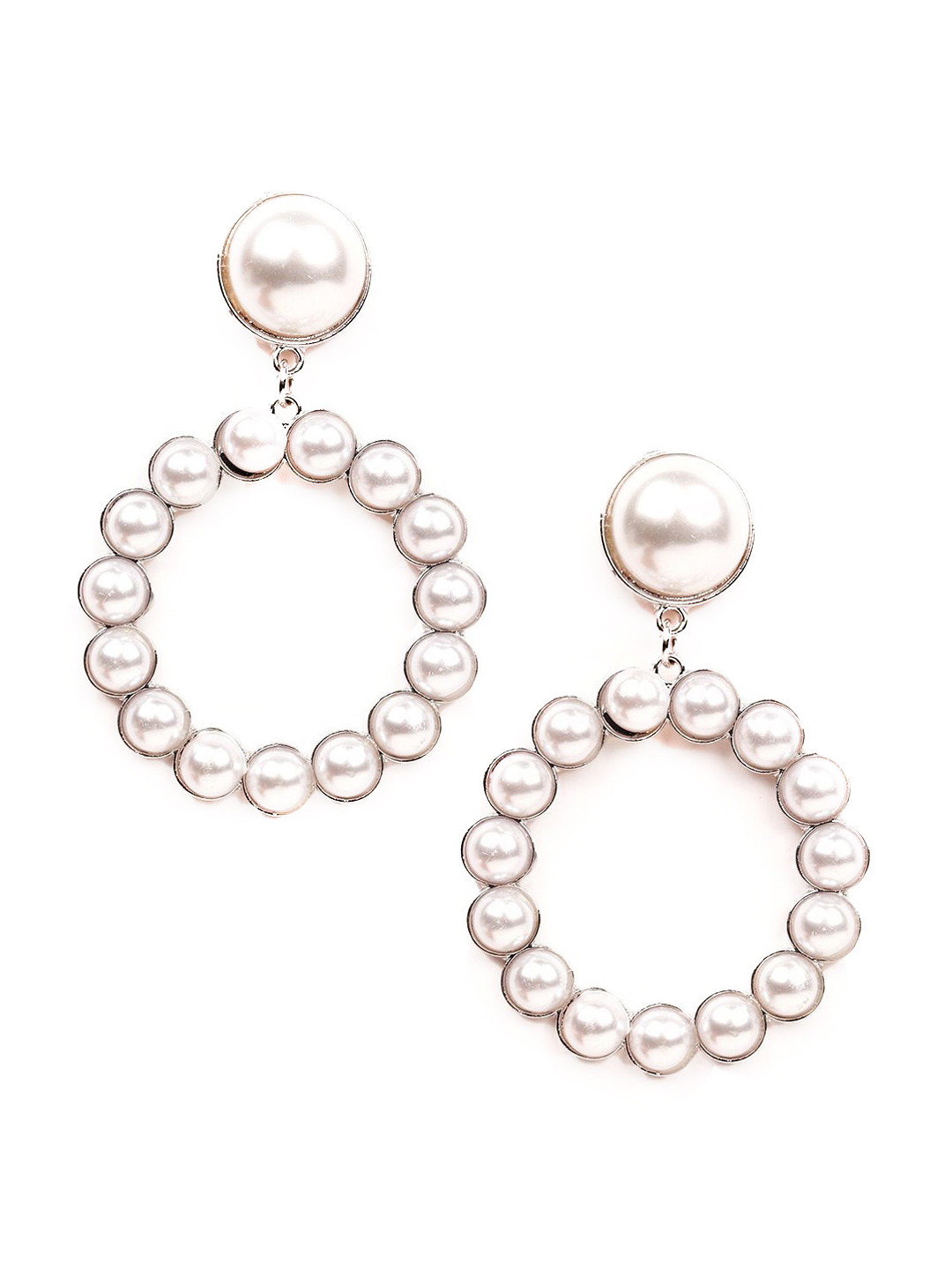 ODETTE White Classic Drop Earrings
