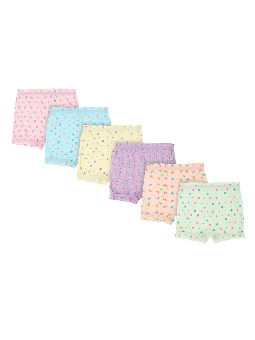 Bodycare Unisex Kids Pack Of 6 Assorted Cotton Boyshorts Briefs