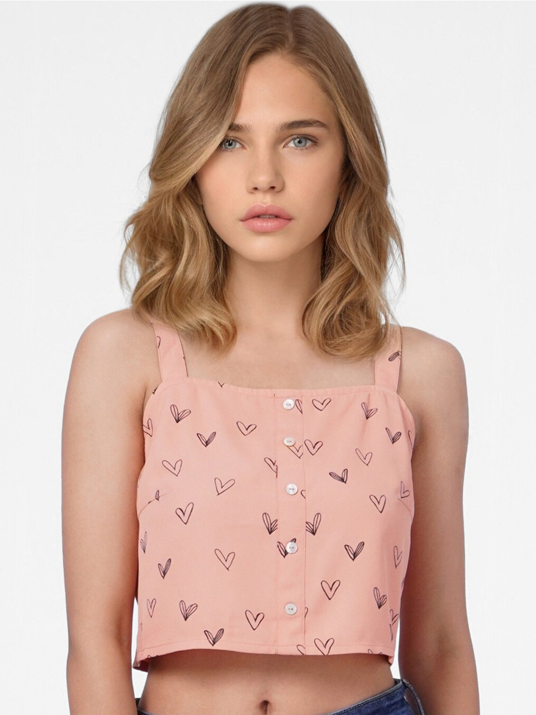 ONLY Pink Print Crop Top