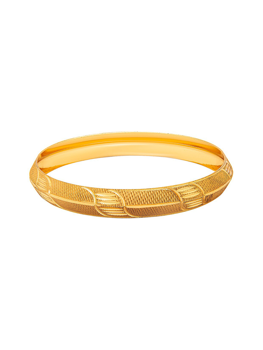 bodha Men Gold Plated Slim Classic Kada- 6mm