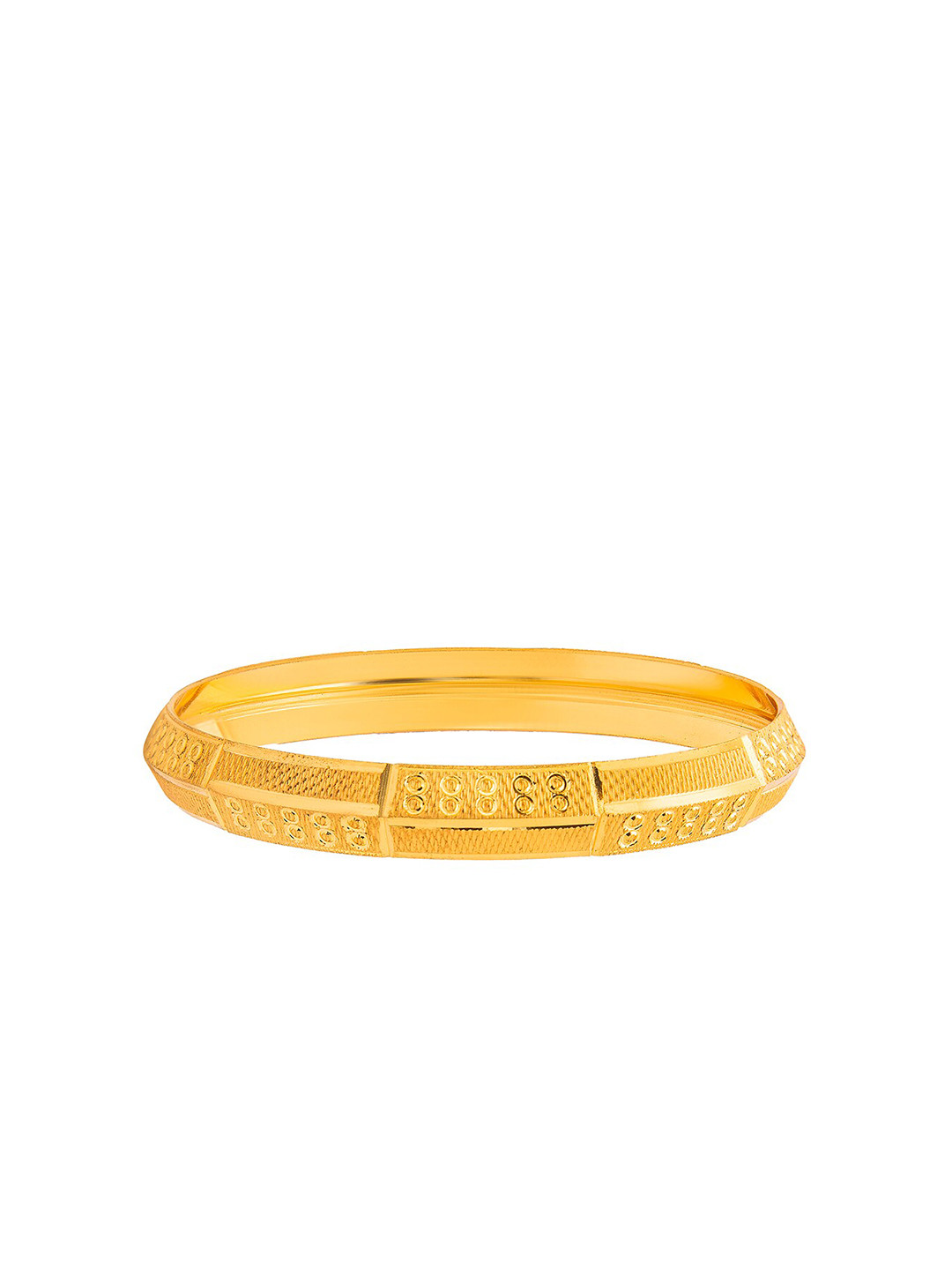 bodha Men Gold Plated Slim Classic Kada- 10 mm
