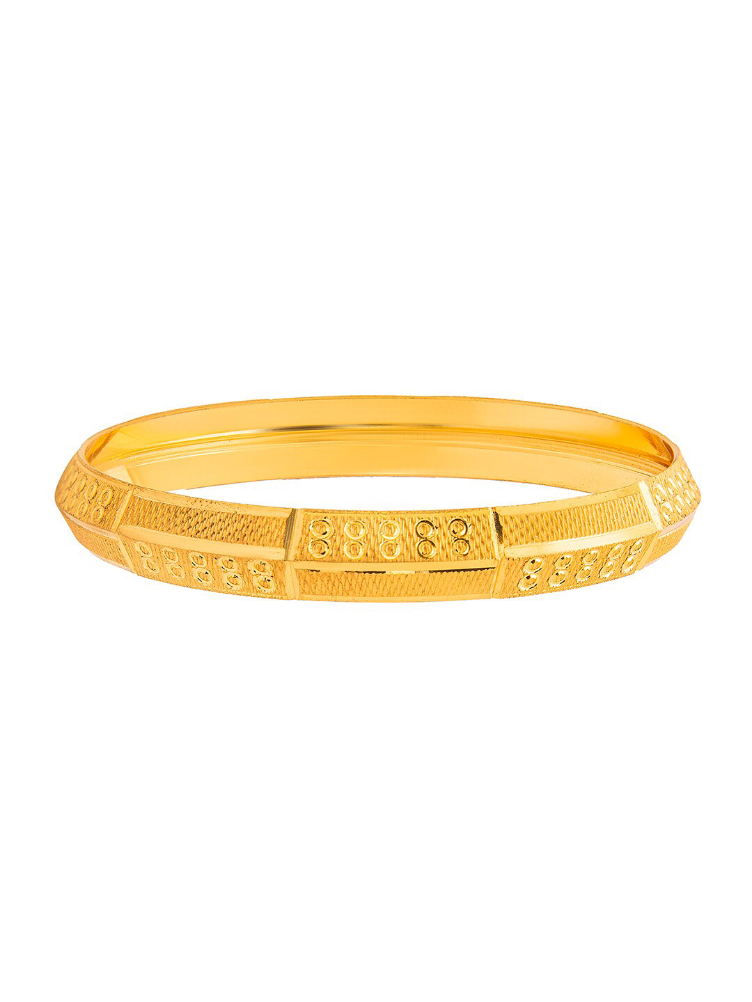 bodha Men Gold Plated Slim Classic Kada- 12 mm