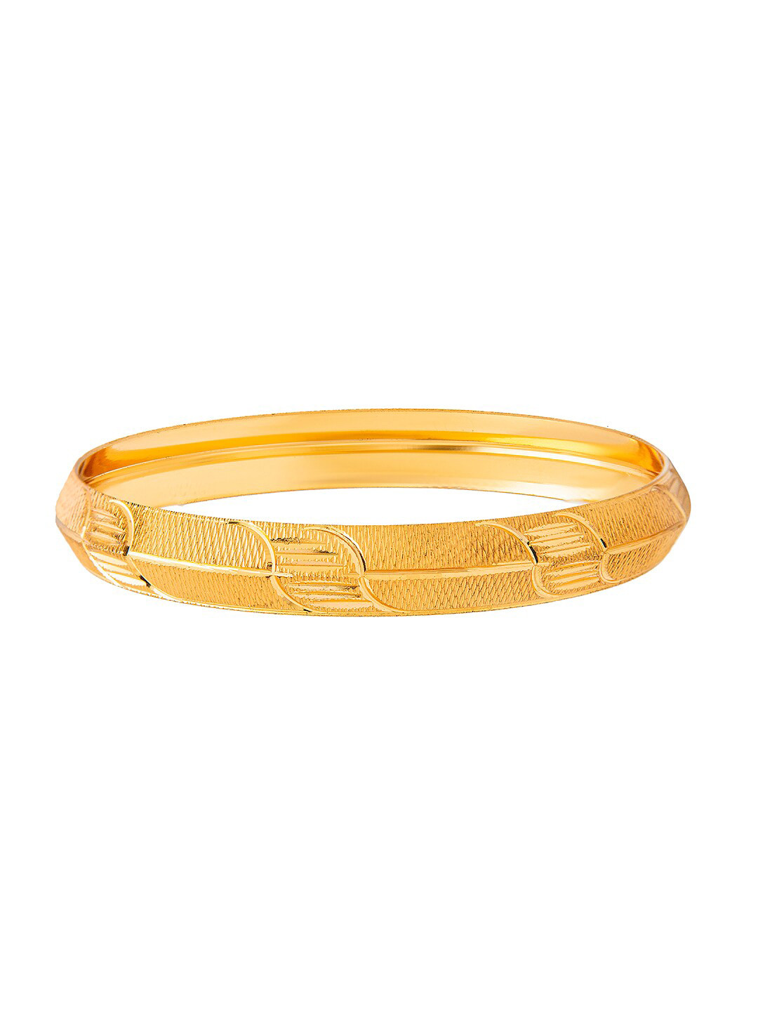 bodha Men Gold Plated Slim Classic Kada-8 mm