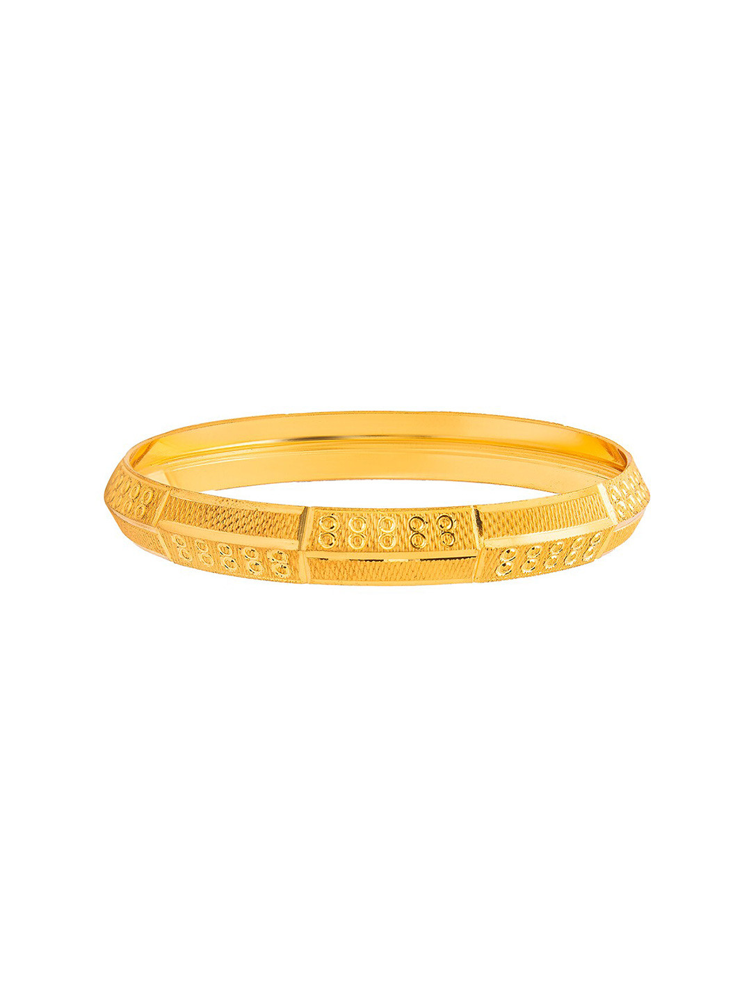 bodha Men Gold Plated Slim Classic Kada- 6mm