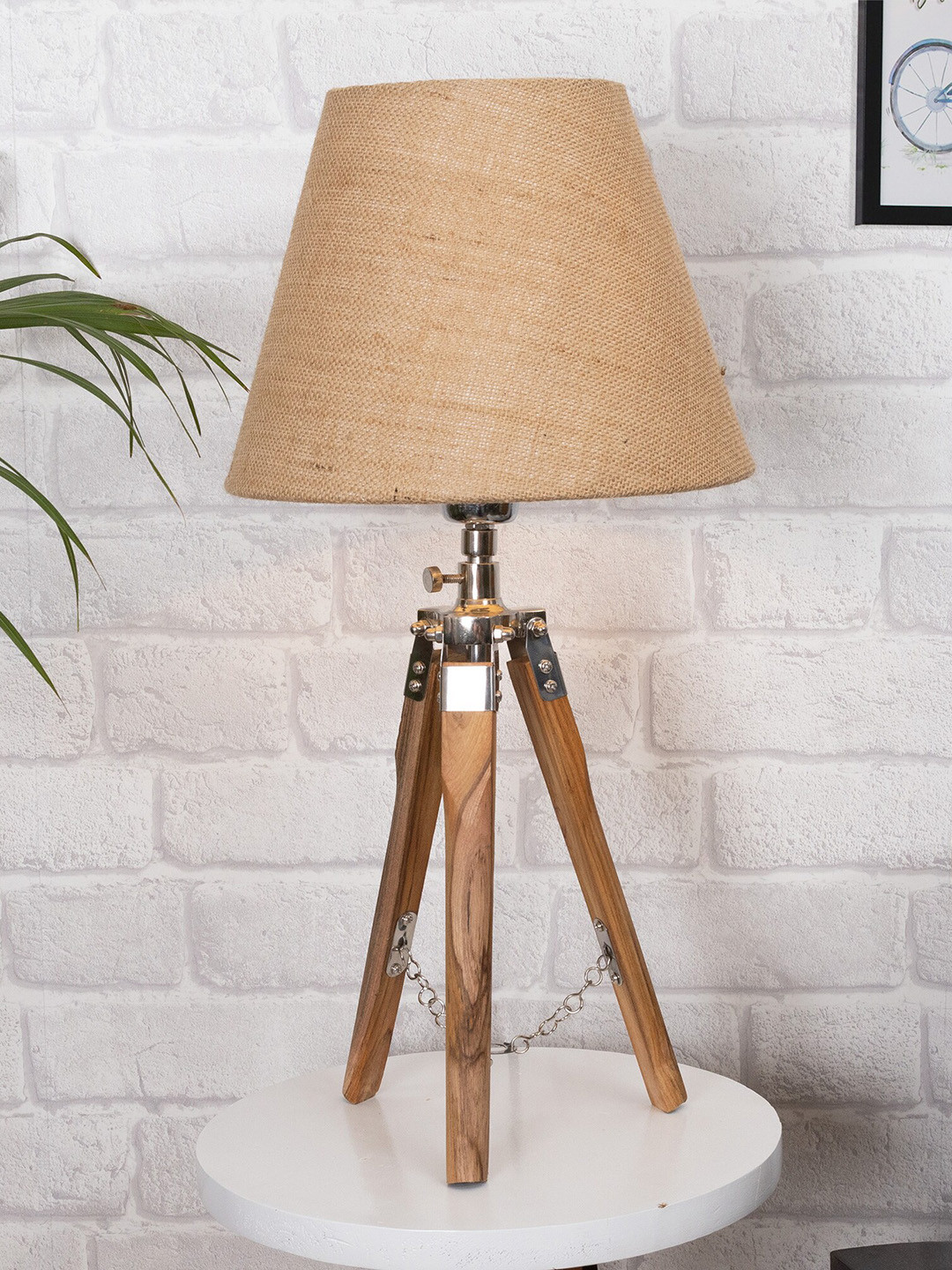 Homesake Beige Solid Contemporary Standard Table Lamp with Shade