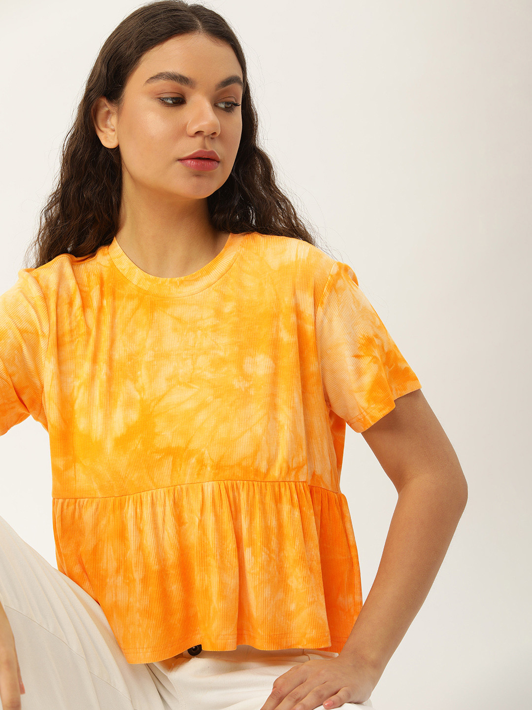 Kook N Keech Tie and Dye Peplum Top