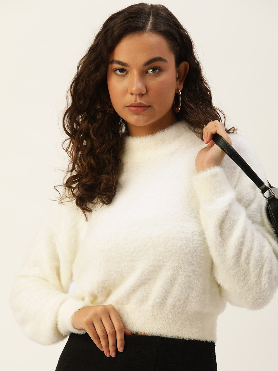 Kook N Keech Women Pullover Sweater with Fuzzy Detail