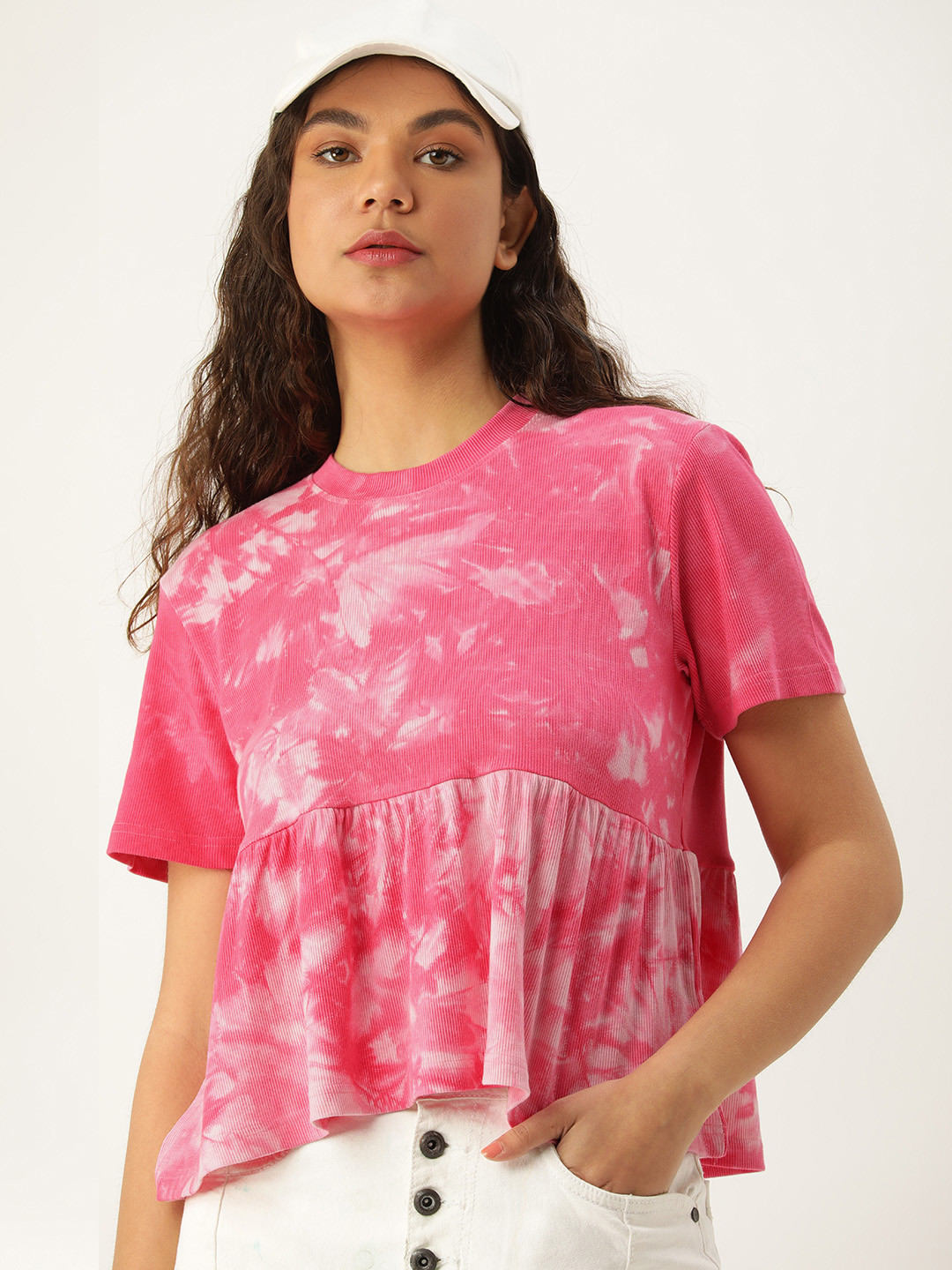 Kook N Keech Tie and Dye Peplum Top