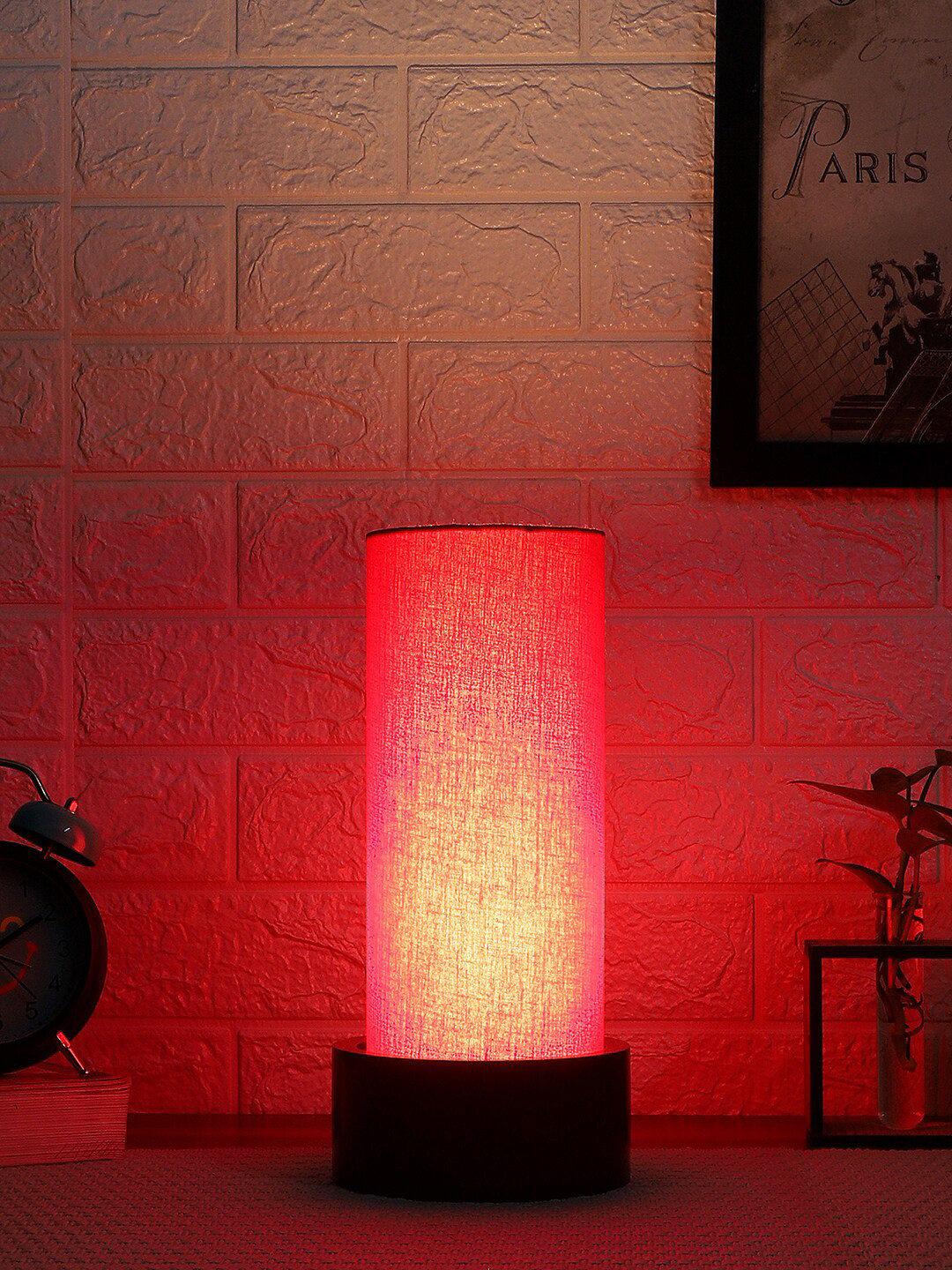Devansh Red Solid Table Lamp