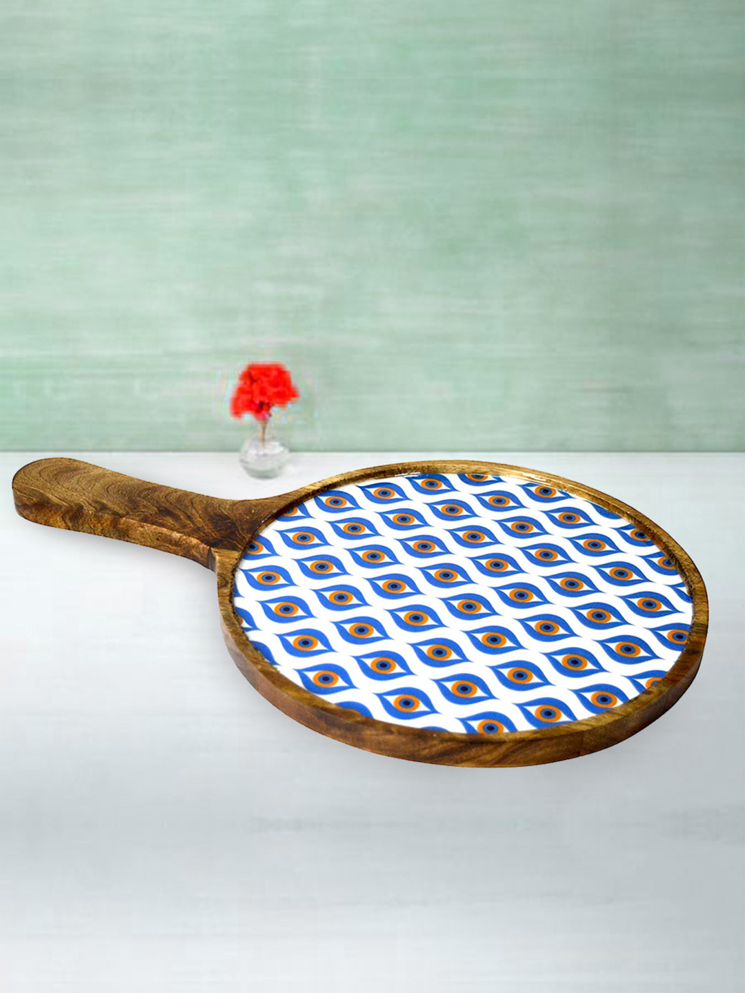 Tranquil square Blue Printed Pizza Platter