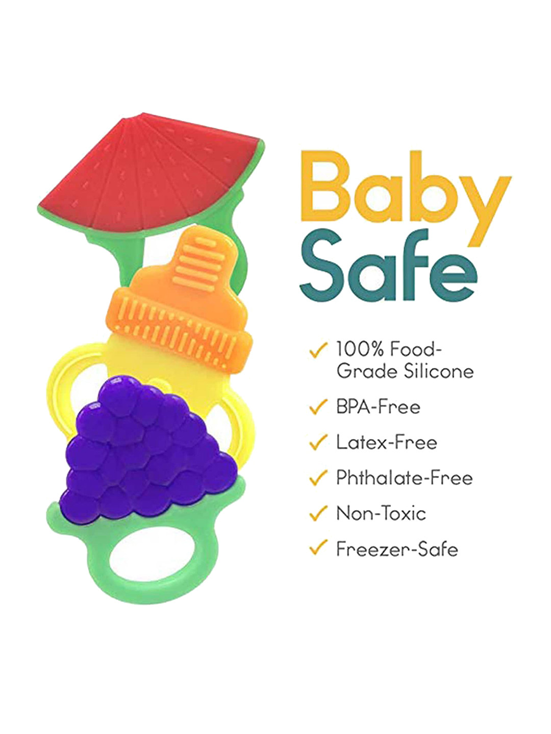 The Little Lookers Infants Purple Grapes Shaped Silicone BPA & Toxins Free Teether