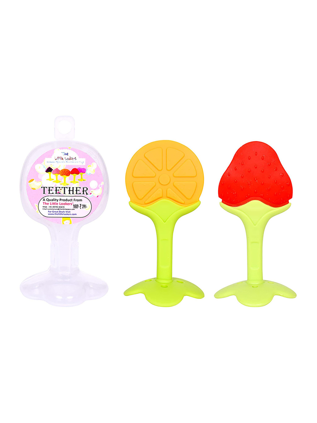 The Little Lookers Set of 2 Red & Orange Fruit Shape Teether