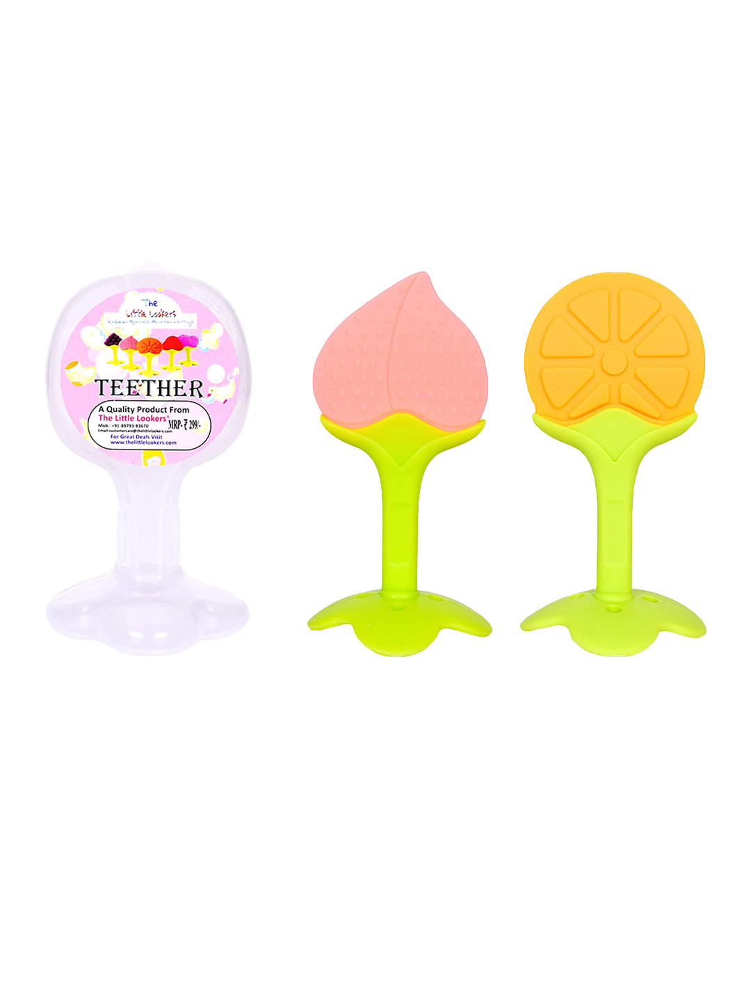 The Little Lookers Orange & Peach Fruit-Shaped Pack of 2 Teethers