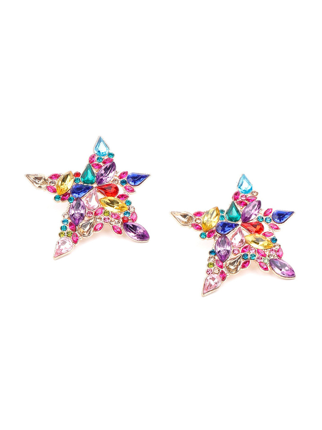 ODETTE Multicoloured Star Shaped Studs Earrings