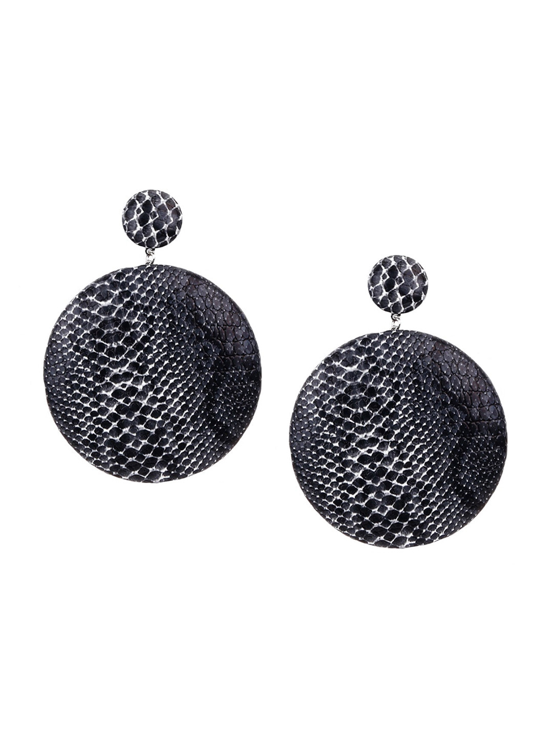 ODETTE Black Oval Drop Earrings