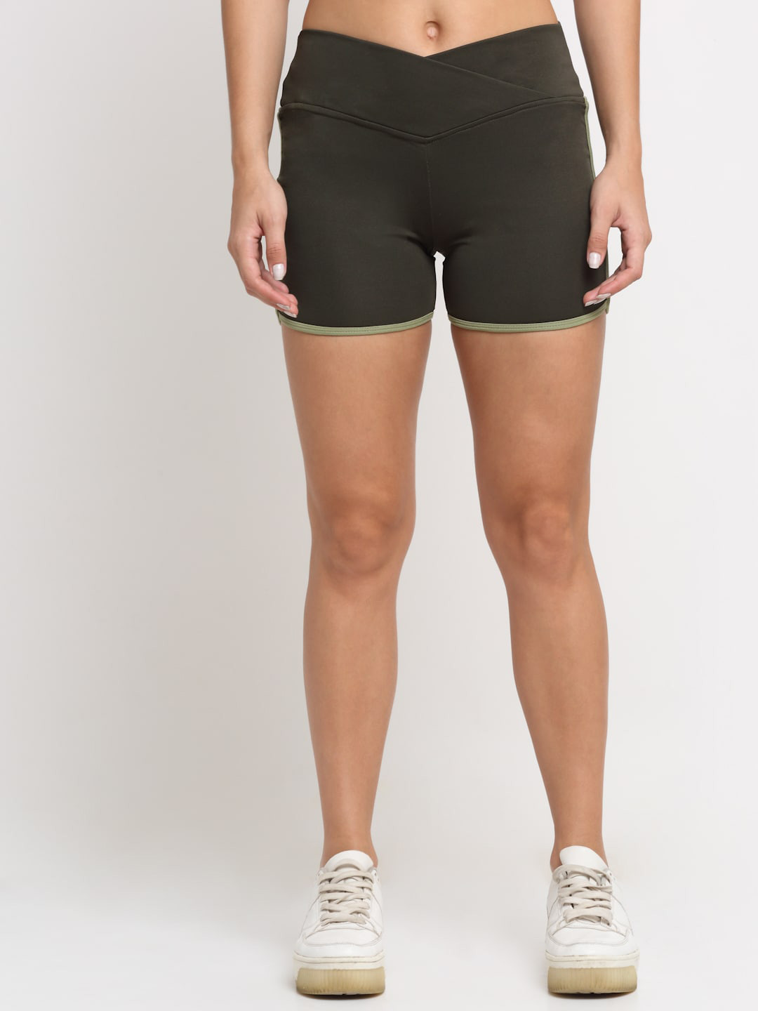 EVERDION Women Brown Slim Fit Running Sports Shorts