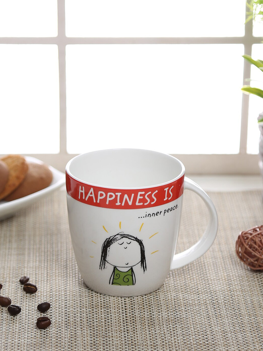 CLAY CRAFT White & Red Text or Slogans Printed Ceramic Glossy Mug