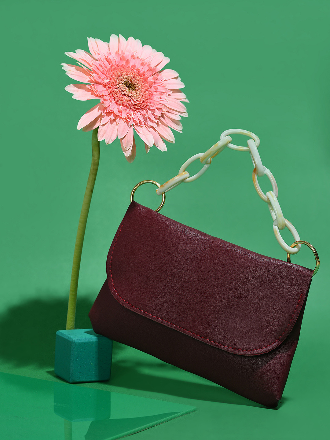 HAUTE SAUCE  Red Structured Satchel Bag