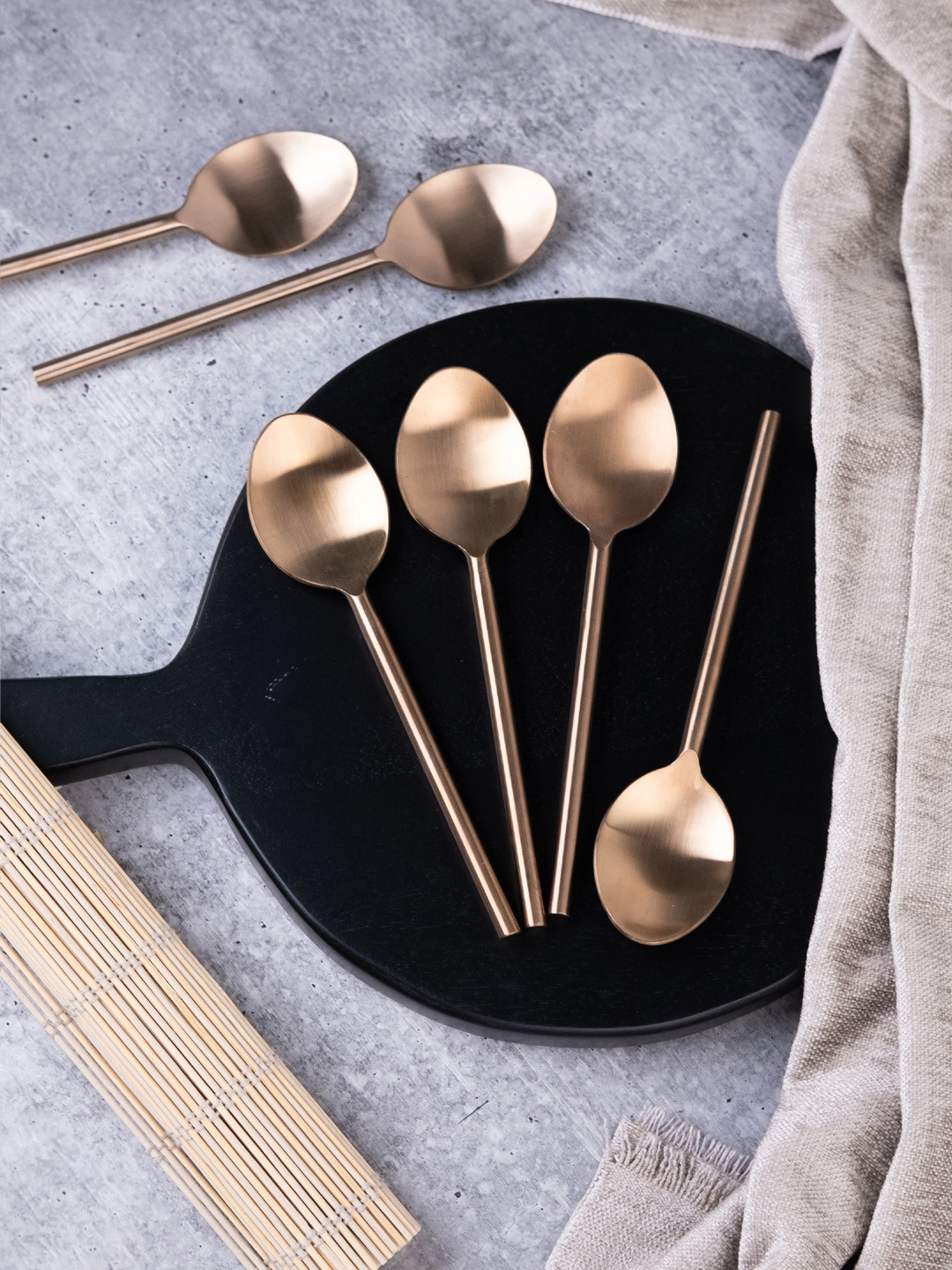 VarEesha Set of 6 Rose Gold Stainless Steel Table Spoons
