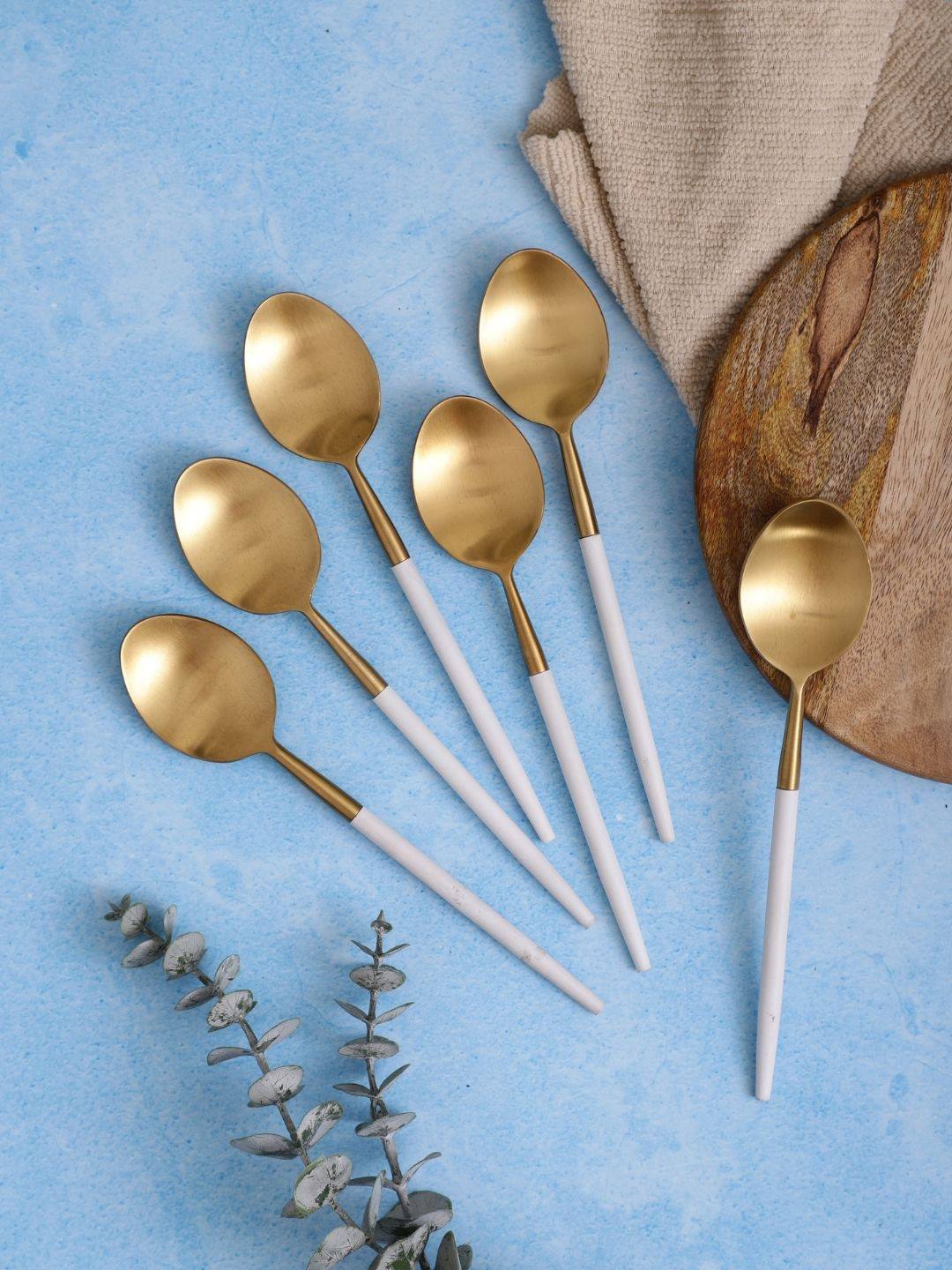 VarEesha Set of 6 White Steel Table Spoons