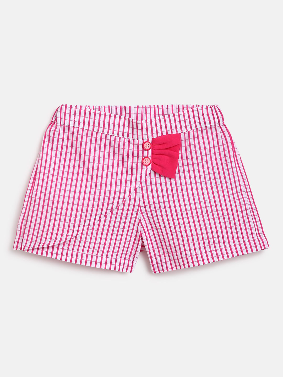 Chicco Infant Girls Pink Checked Pure Cotton Shorts