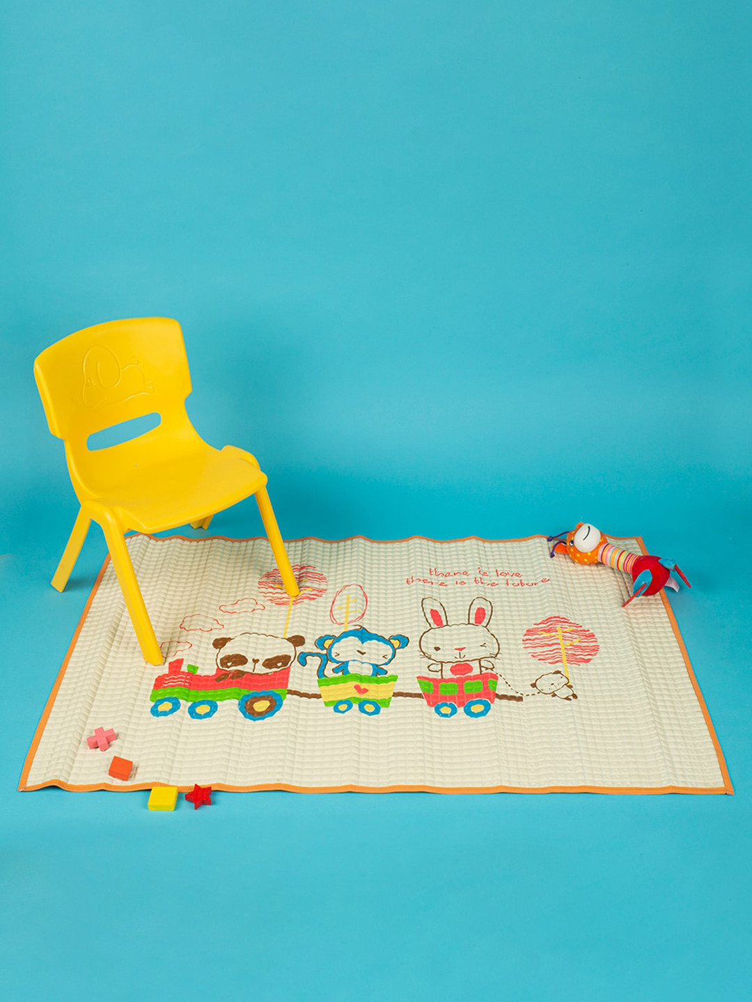 Baby Moo Infants Orange Printed Air Filled Waterproof Massage Mat