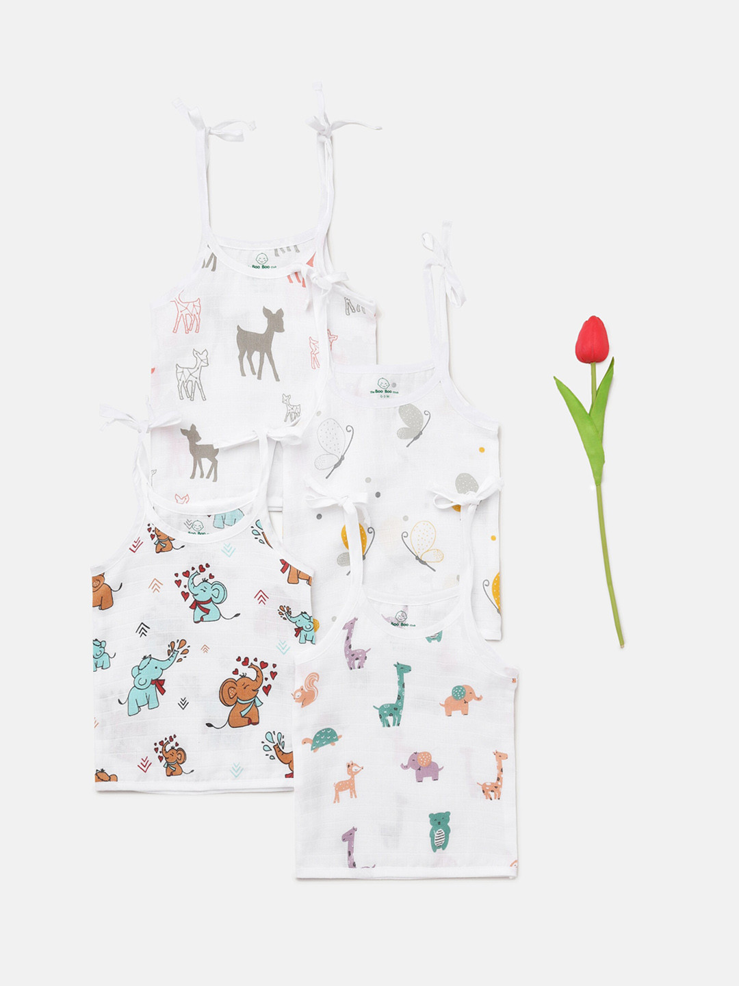 The Boo Boo Club Infant Pack Of 4 Printed Sustainable Organic Cotton Jhablas