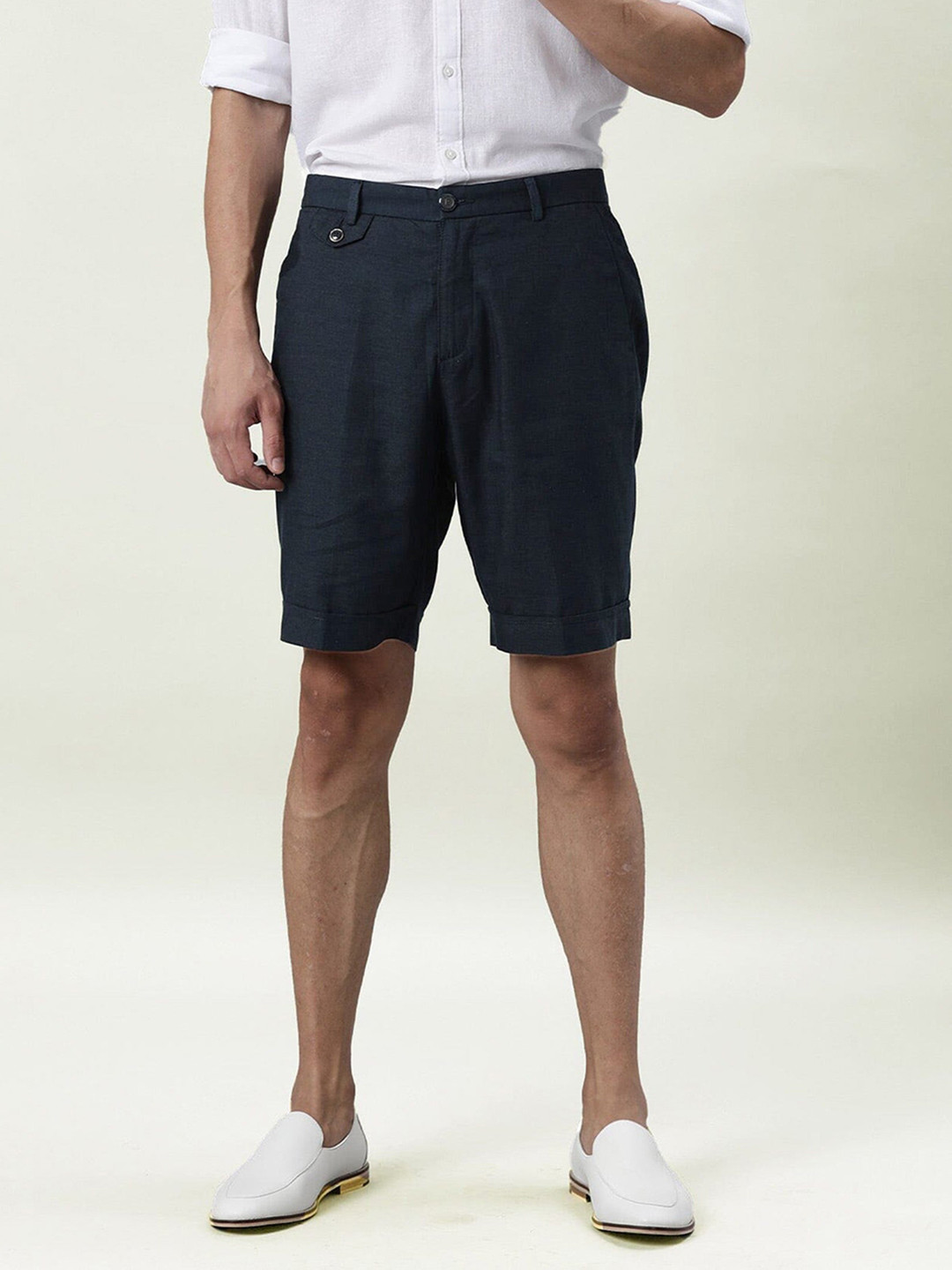 RARE RABBIT Men Camer Slim Fit Tencel Shorts
