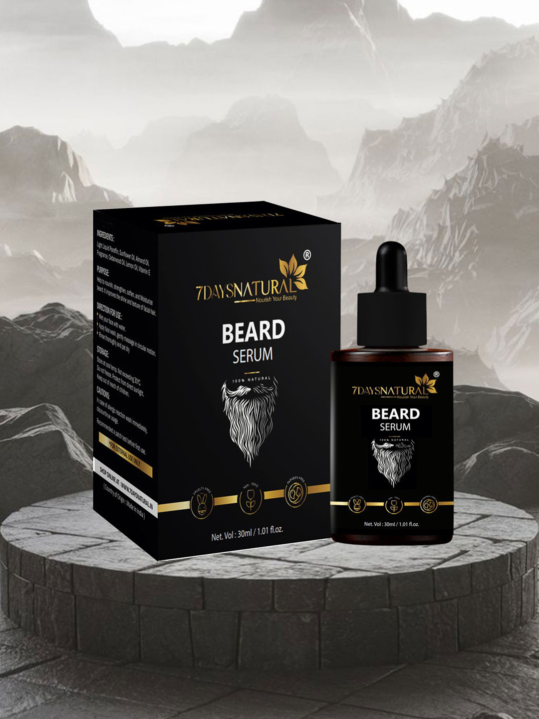 7DAYSNATURAL Beard Serum for Beard Growth - 30 ml
