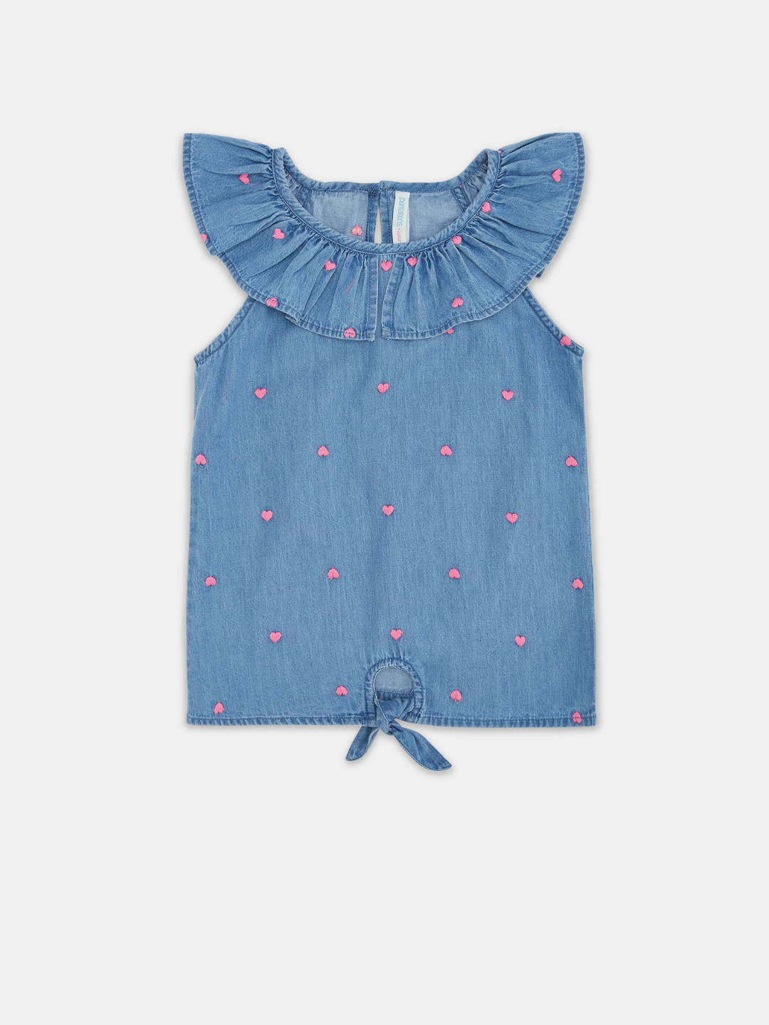 Pantaloons Junior Blue & Pink Geometric Print Top