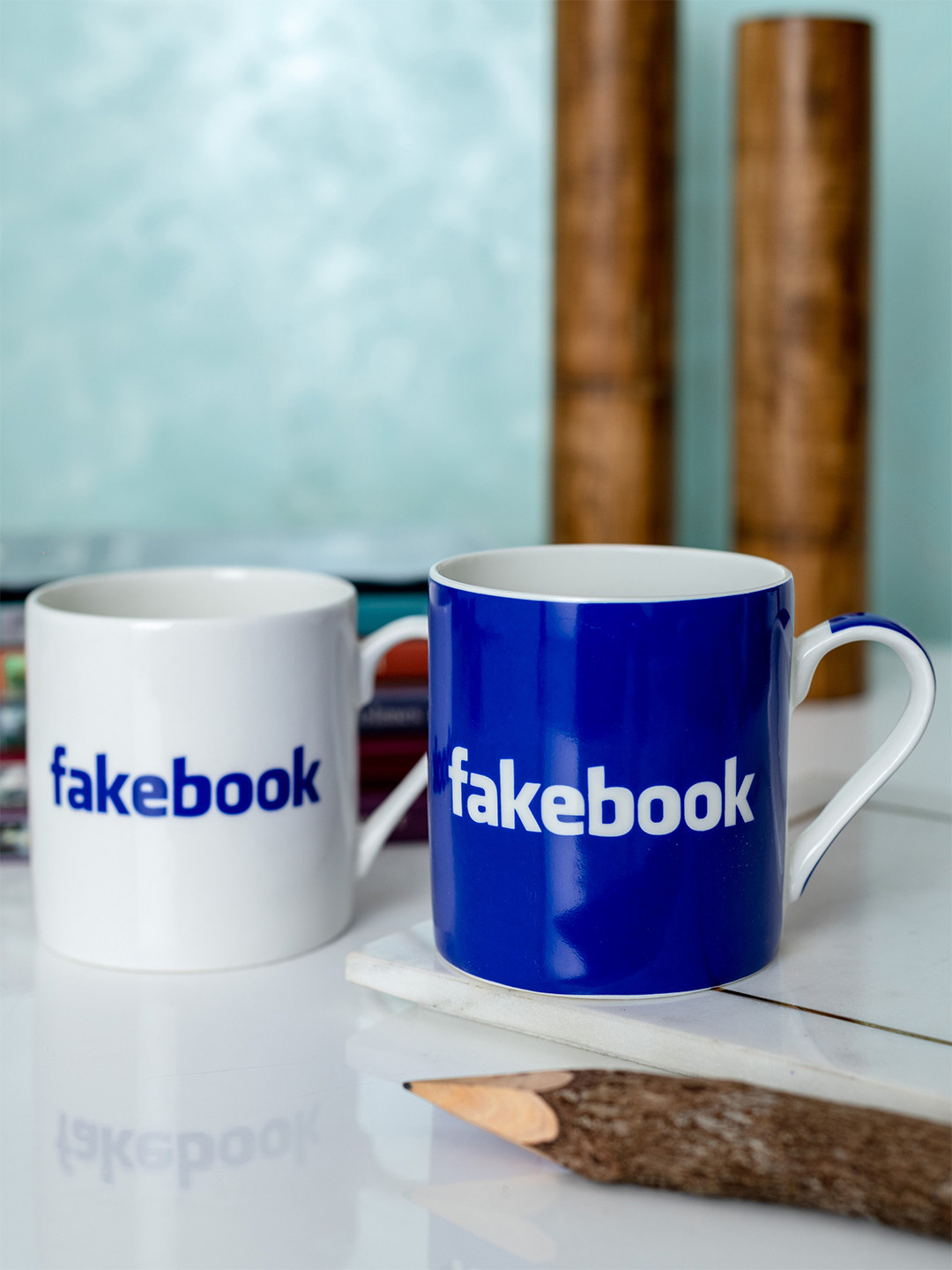 GOODHOMES Mothers Day Gift White Typography Bone China Microwave Safe 2 Piece Mugs-350ml