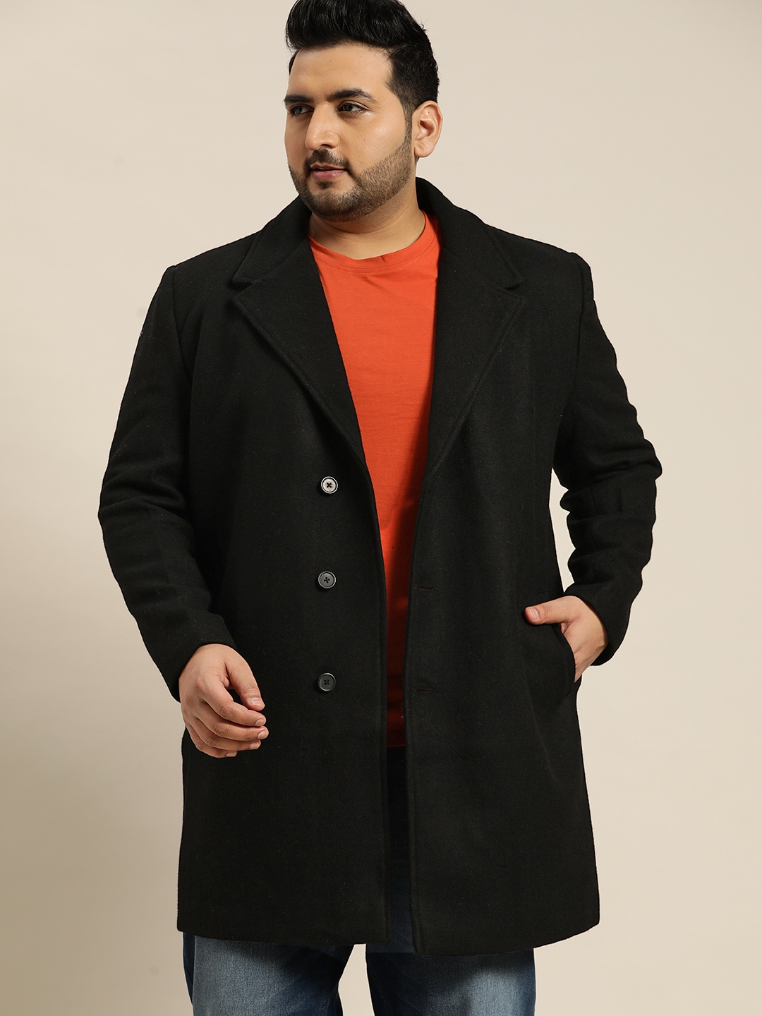 Plus size mens overcoat clearance