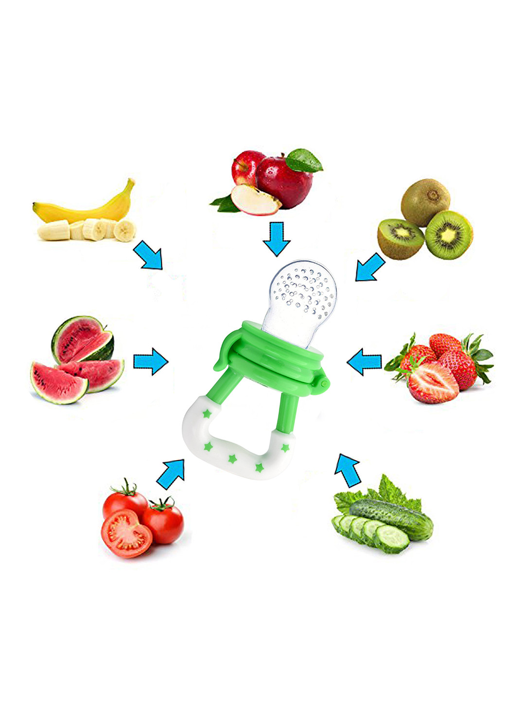 The Little Lookers Set of 2 Pink & Green Food Pacifier