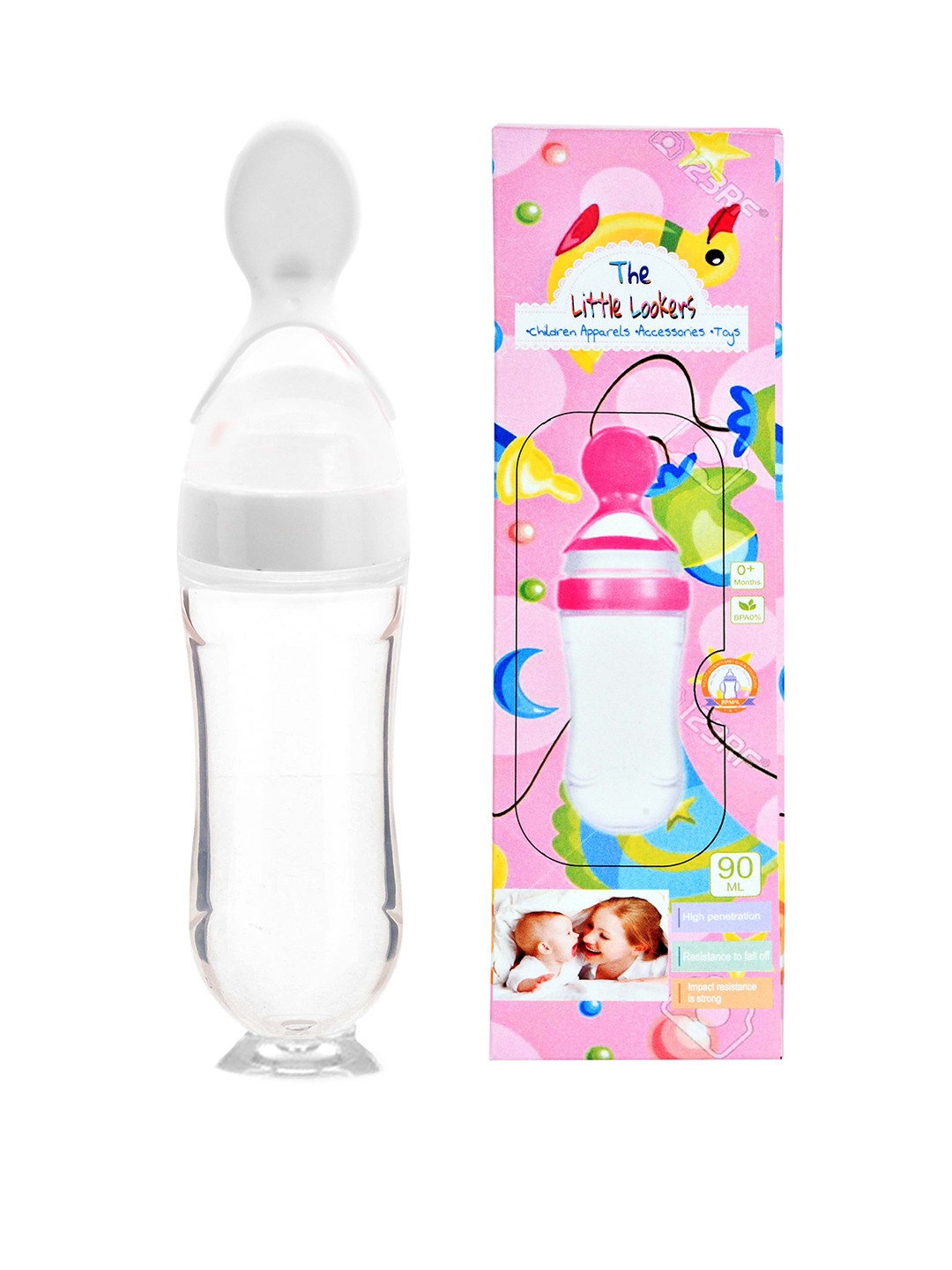 The Little Lookers Infant White Solid Food Grade Soft Silicone Food Feeder