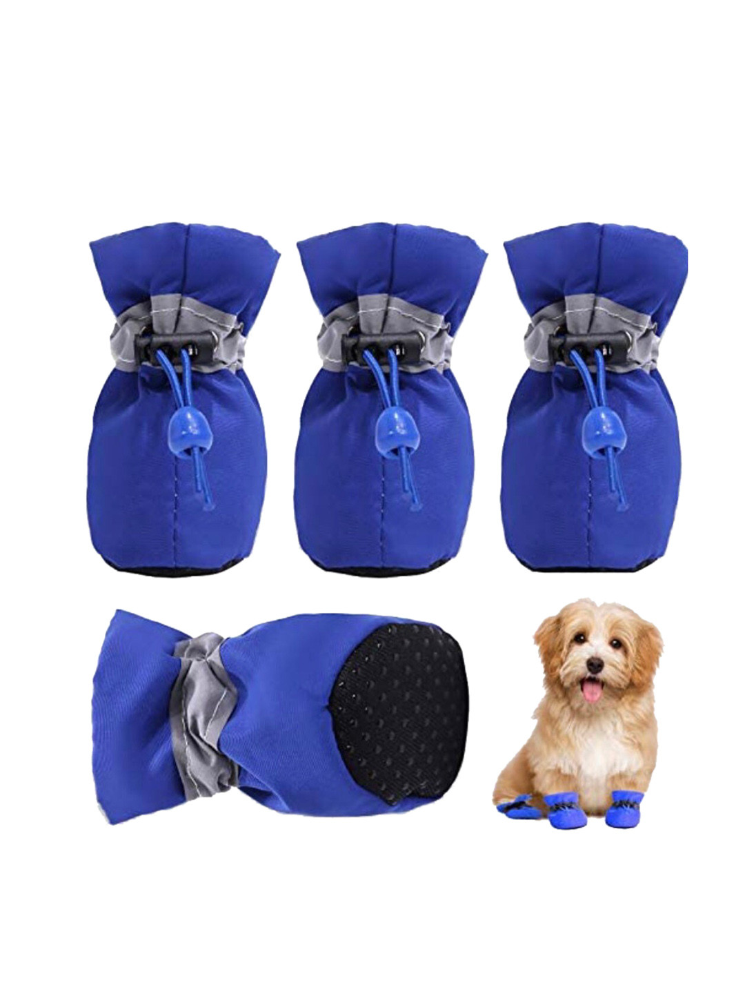 PAWCHIE Blue Solid Rubber Dog Shoes