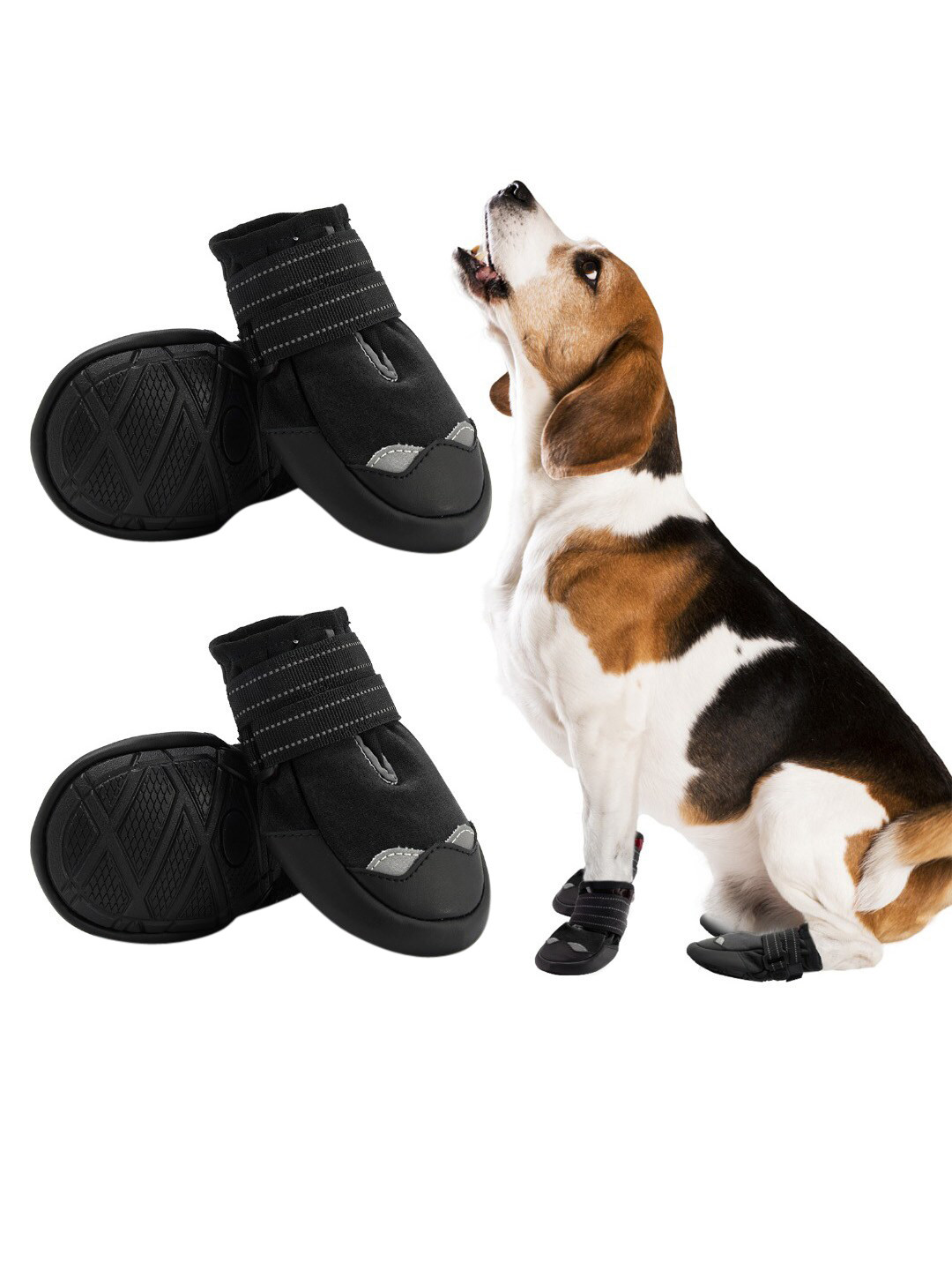 PAWCHIE Black Solid Rubber Dog Shoes