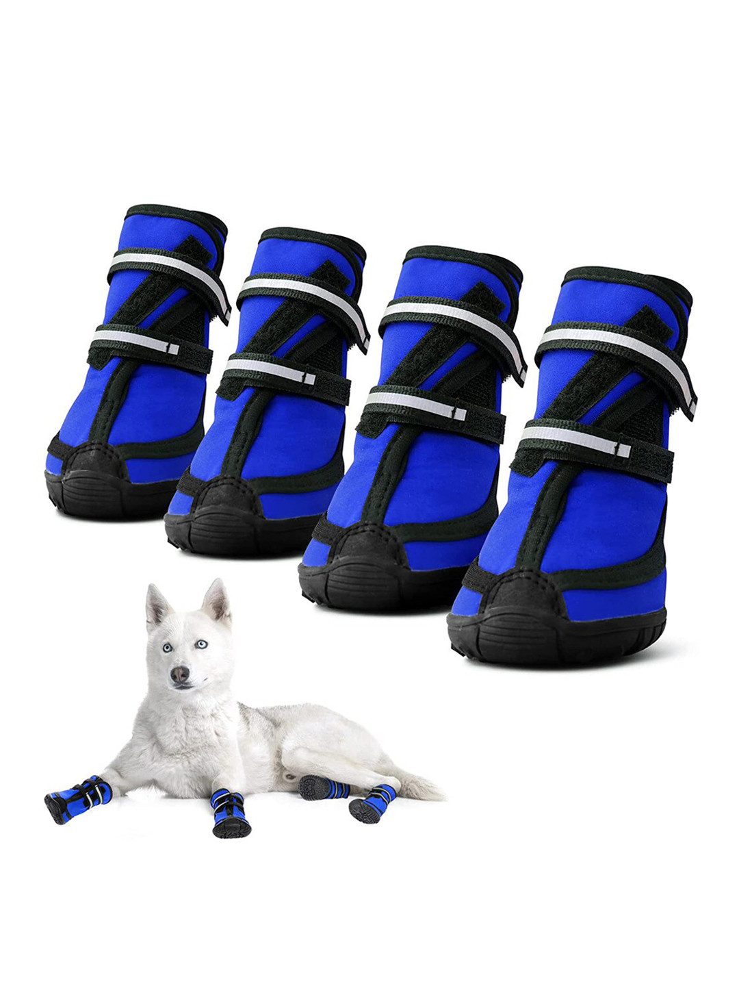 PAWCHIE Blue Solid Rubber Dog Shoes